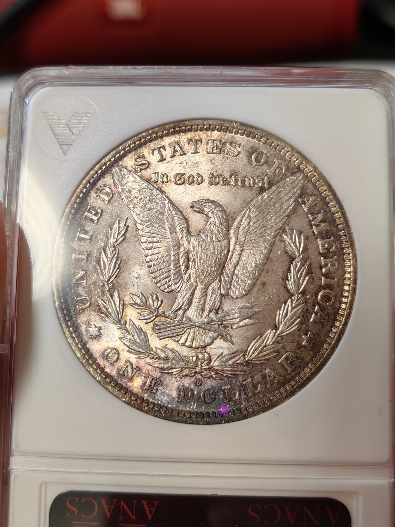 橡树集藏-006场 海纳百川 anacs-ms64 1885年o版美国摩根银元 双面老包浆 实物观感舒服 小白盒手感极佳 