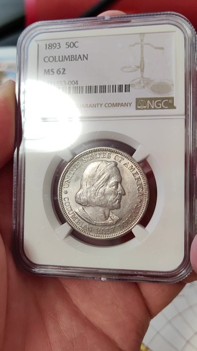 橡树集藏-006场 海纳百川 ngc-ms62 1893年美国哥伦布纪念银币  转光明显