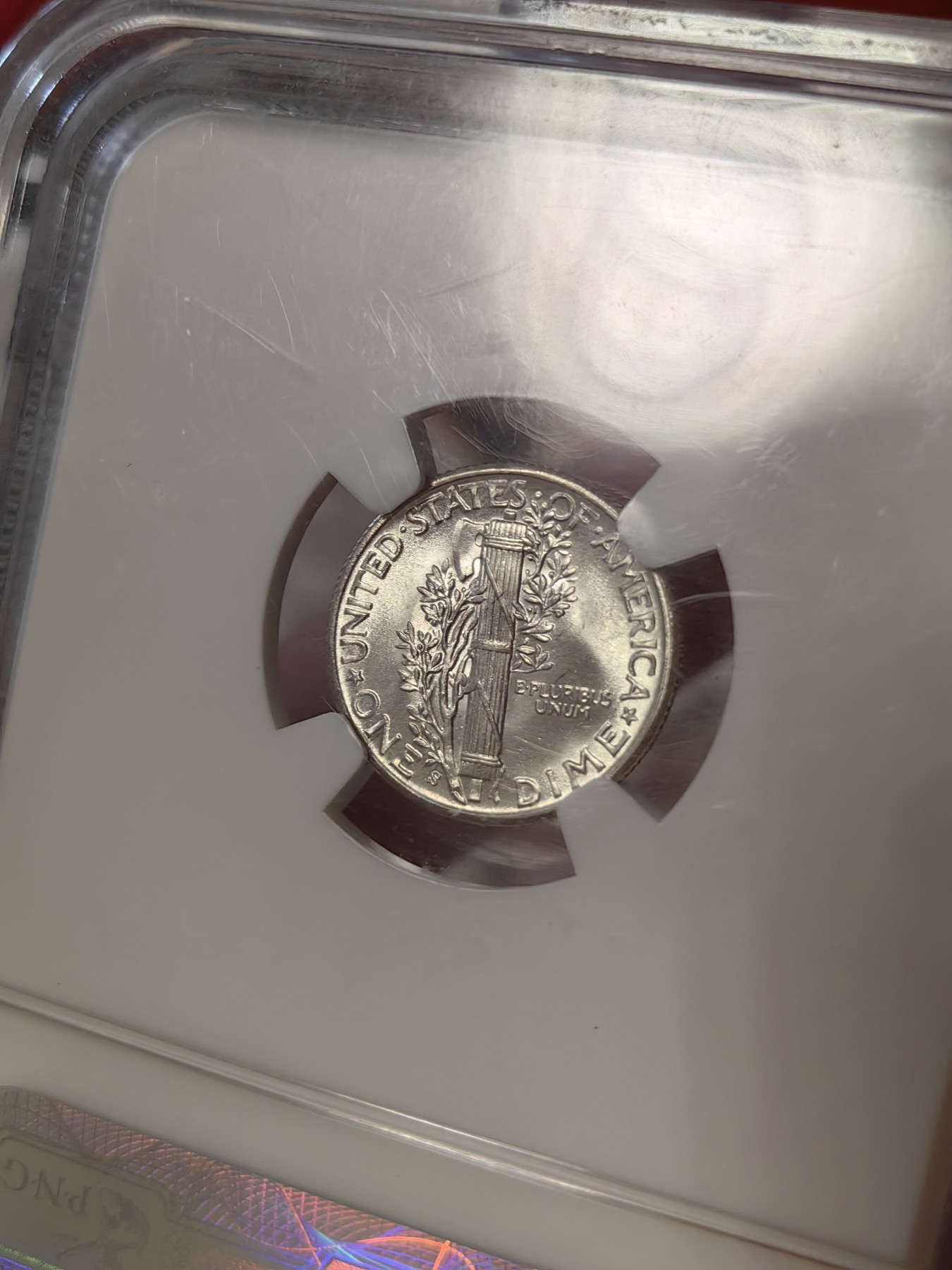 橡树集藏-006场 海纳百川 NGC-ms66 1944年小飞人10分，光泽锐利，整体无银斑划痕，老盒严评。