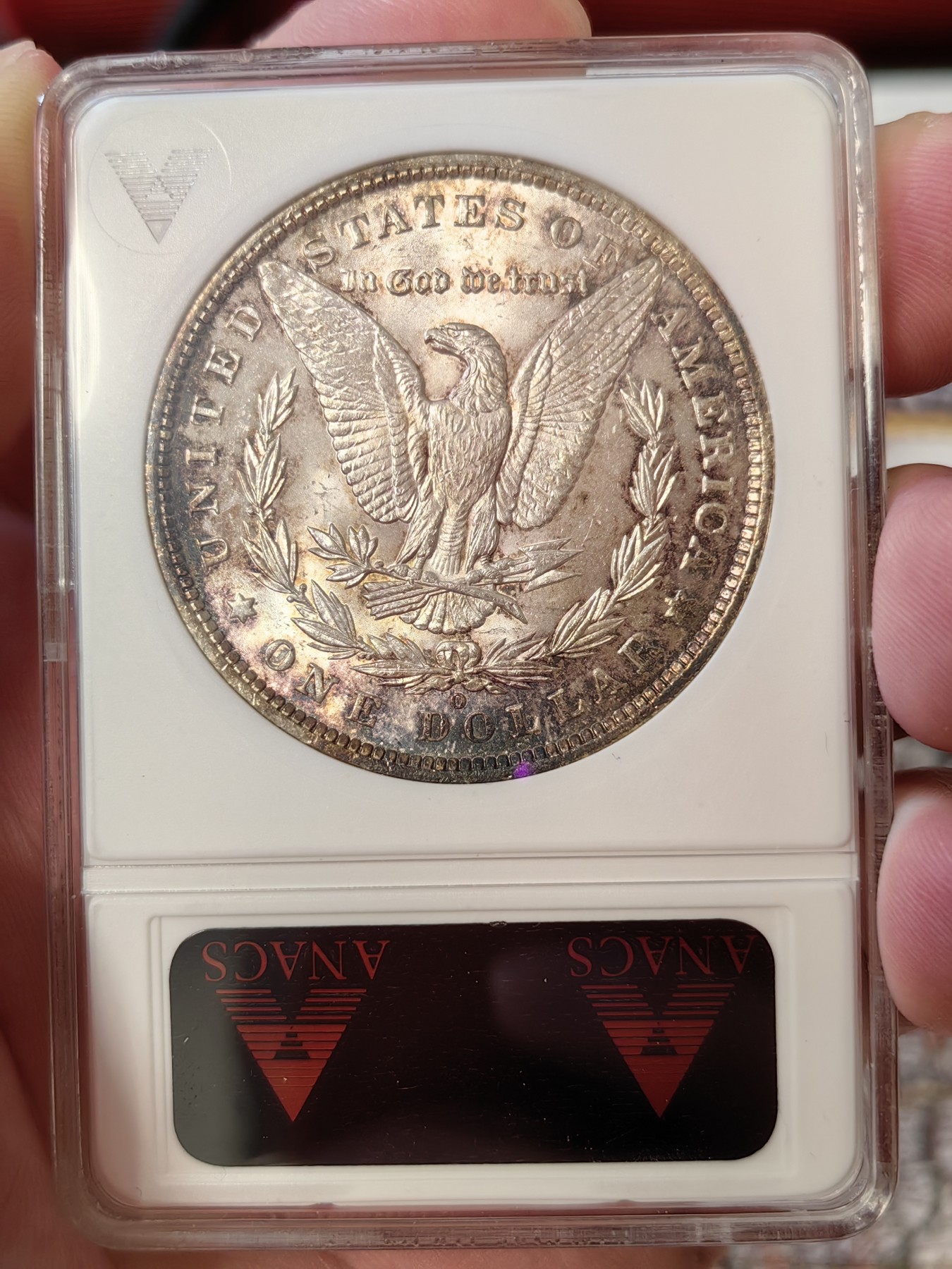 橡树集藏-006场 海纳百川 anacs-ms64 1885年o版美国摩根银元 双面老包浆 实物观感舒服 小白盒手感极佳 