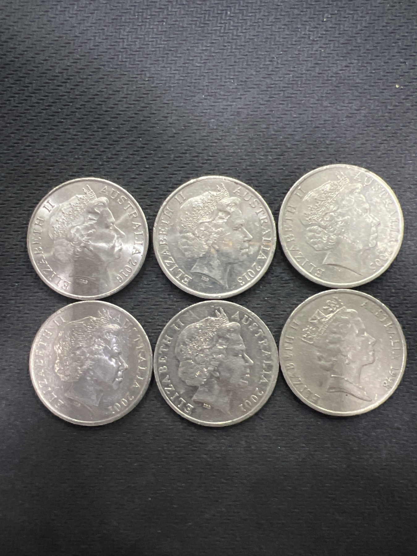 飞翔风筝第三场拍世界纸币银币硬币 澳大利亚硬币20分6个年份