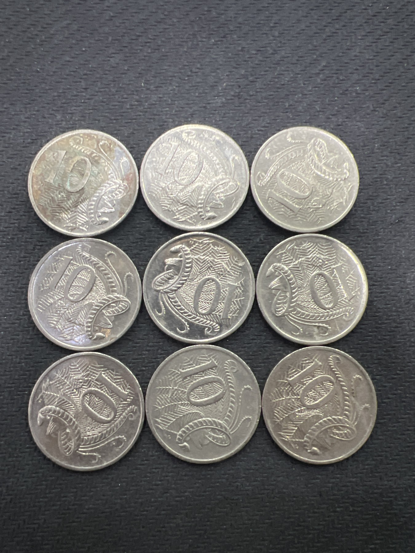 飞翔风筝第三场拍世界纸币银币硬币 澳大利亚硬币9个年份