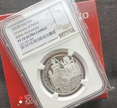 【币观天下】第227期钱币拍卖 - 2022意大利 帕多瓦800周年银币 ngc70