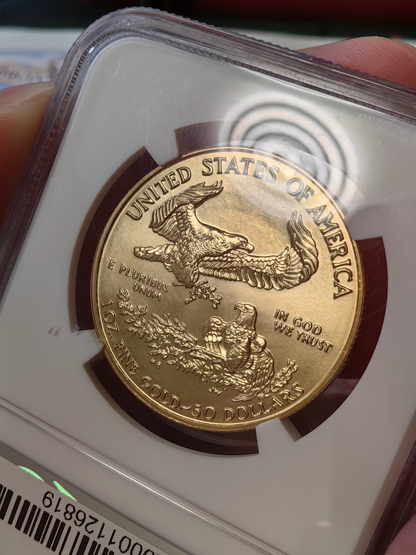 橡树集藏-006场 海纳百川 ngc-ms69 1998年美国圣高斯50美元金币  正面自由女神十分优美  背面美国鹰 含纯金1盎司 金价持续上涨 投资佳品