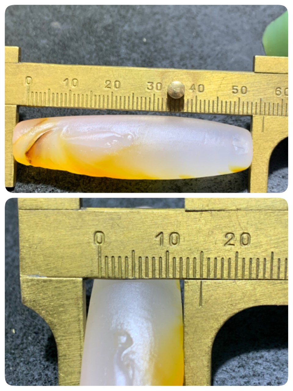 精美高玉化亚光海洋玉髓手工俏色巧雕佛光普照意境随形大桶珠一个！