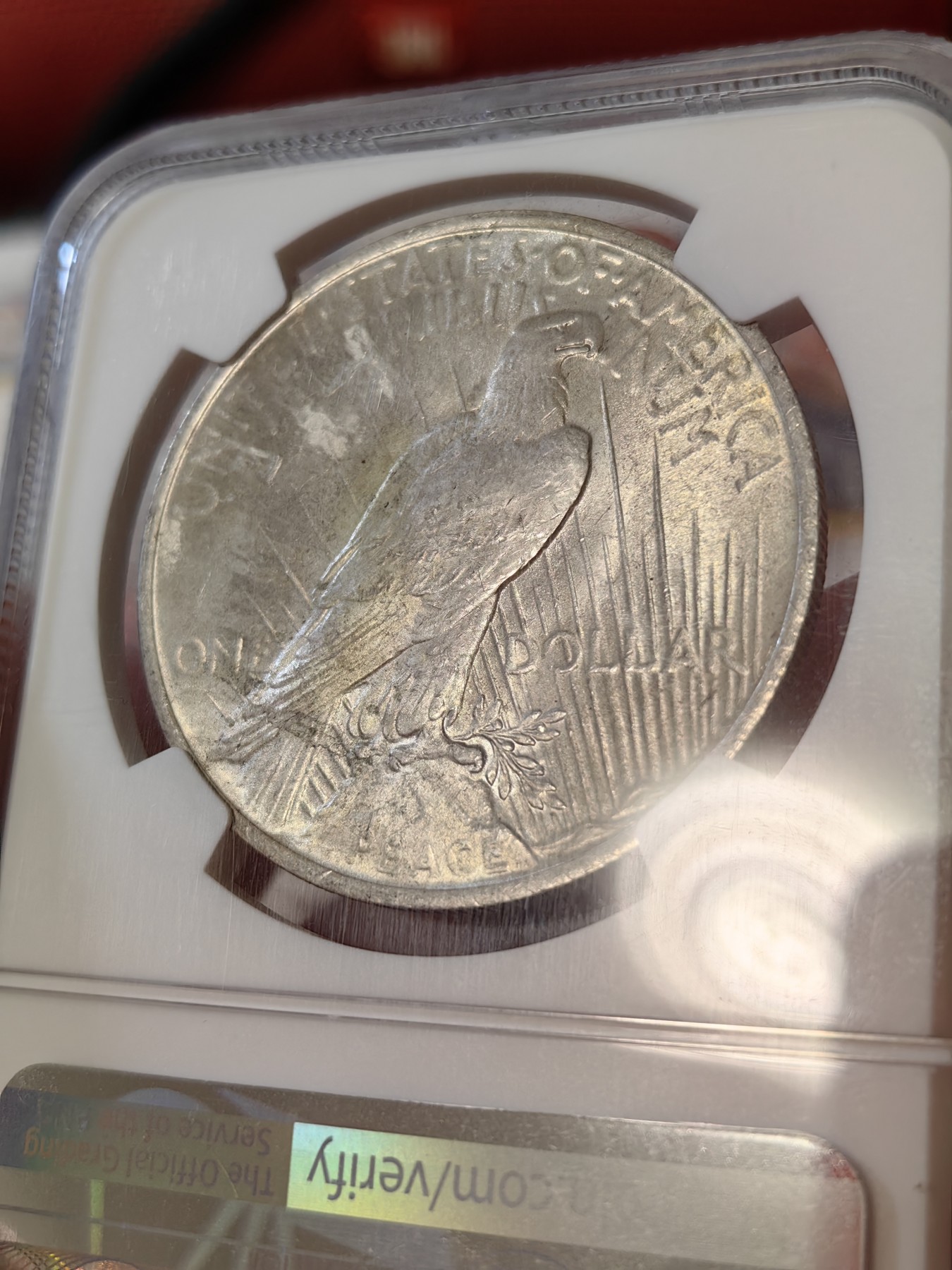 橡树集藏-006场 海纳百川 ngc-MS64  1923年美国和平1美元银币 柔美自由女神 浮雕完好打制佳 顶级车轮霜光