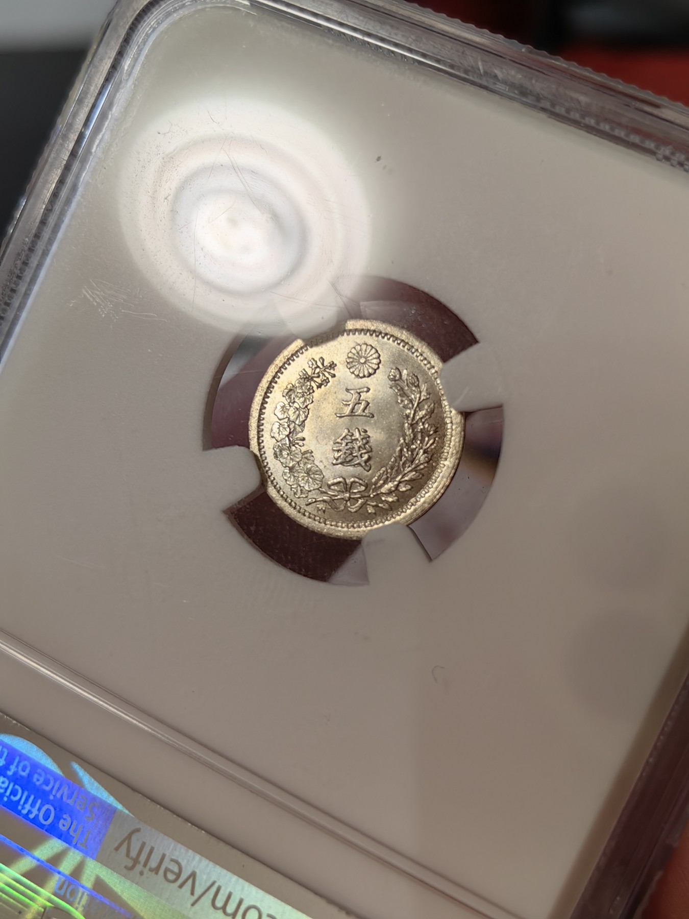 橡树集藏-006场 海纳百川 ngc-MS65 1876年明治9年5钱小银币 高分小龙豪 高分难找 不可错过