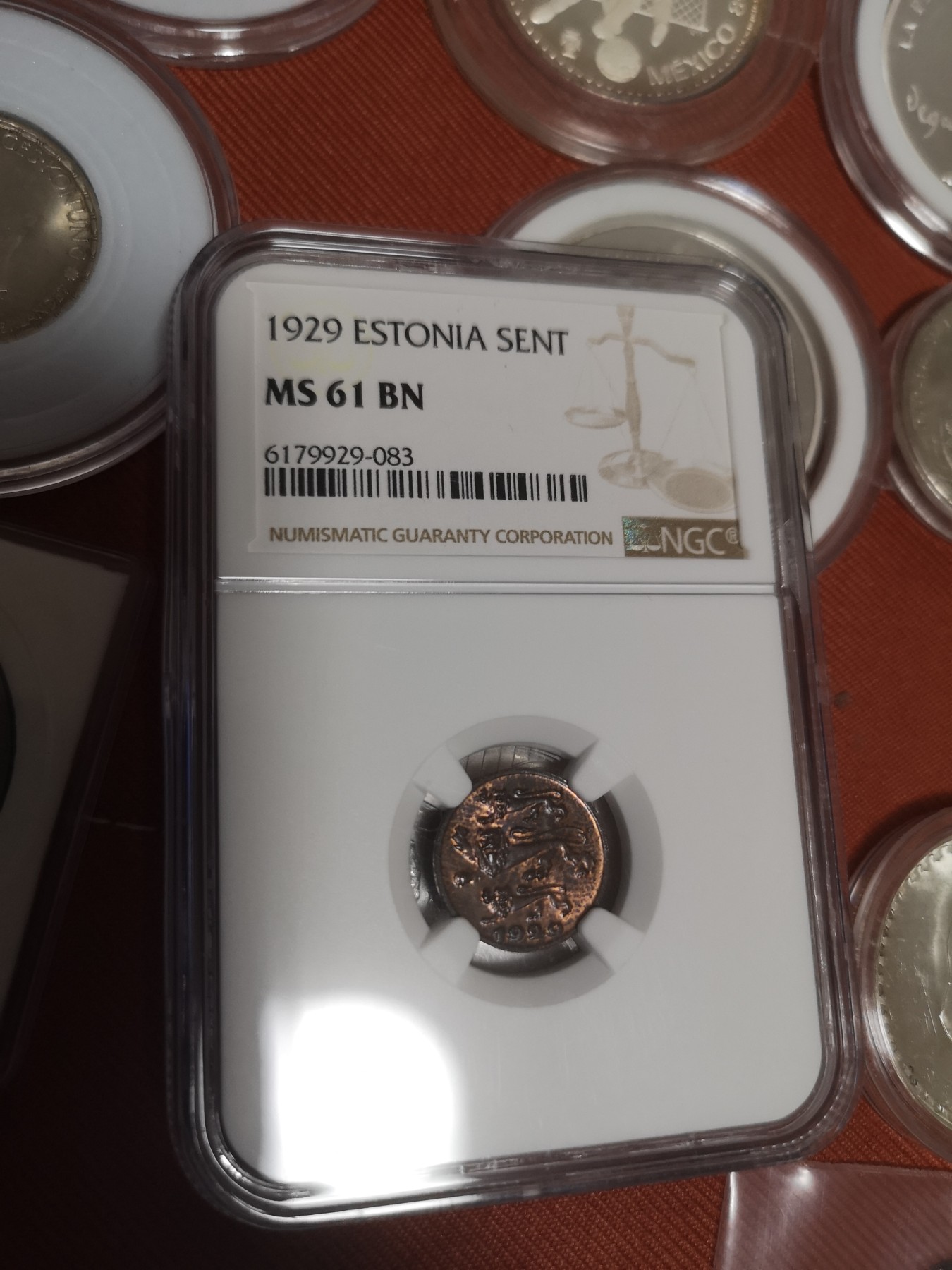 长老汇第14场精品新老银币系列 1929爱沙尼亚1生地铜币，NGC MS61BN