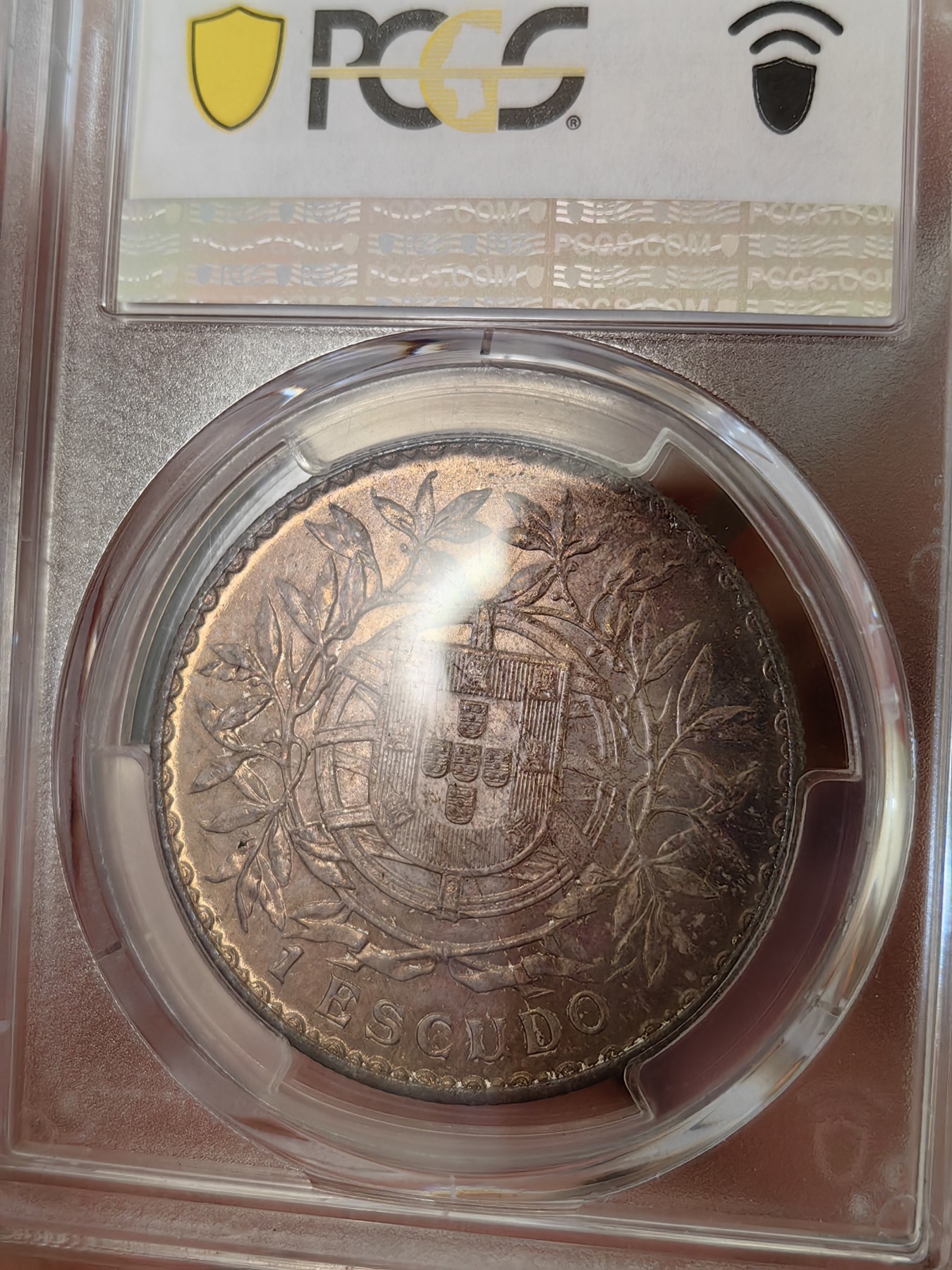 橡树集藏-006场 海纳百川 pcgs-Ms64 1916年葡萄牙埃斯库多大银币，谷物女神。数据库亚军分，仅仅一枚64+更高。官网广告币，双面顶级欧陆老彩浆，实物绝美。Salton Collection，名家旧藏。欧陆女神大银币，热门潜力股。