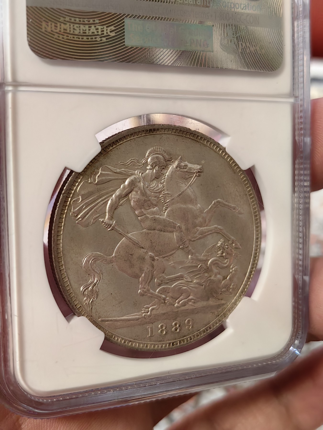 橡树集藏-006场 海纳百川 NGC-MS63  1889年英国高冠马剑银币 实物pl感强烈 状态不错