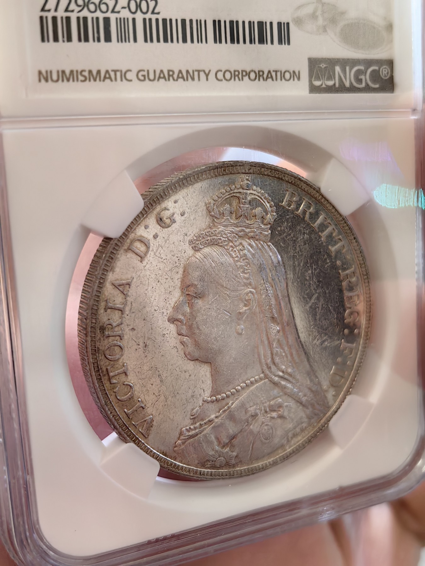 橡树集藏-006场 海纳百川 NGC-MS63  1889年英国高冠马剑银币 实物pl感强烈 状态不错