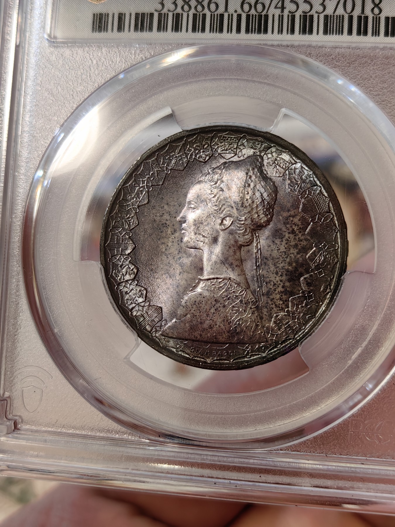 橡树集藏-006场 海纳百川 pcgs-ms66 1958年意大利500里拉银币 热门帆船人妻 经典设计 双面顶级浓郁彩浆 无敌车轮霜光 纵享丝滑 不可多见首年版 亚军分 仅一枚66+更高 实物绝美