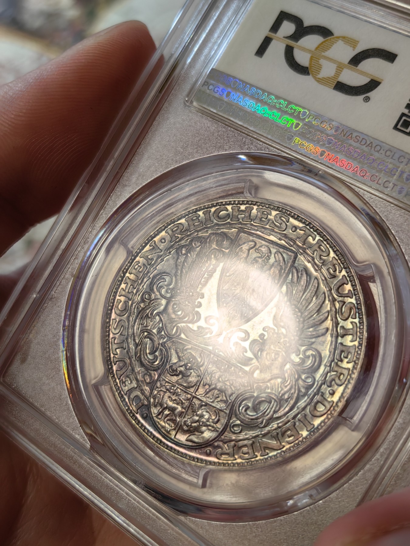 橡树集藏-006场 海纳百川 pcgs-sp67 1927年德国兴登堡银章5马克样币 顶级高分 顶级彩浆 实物绝美