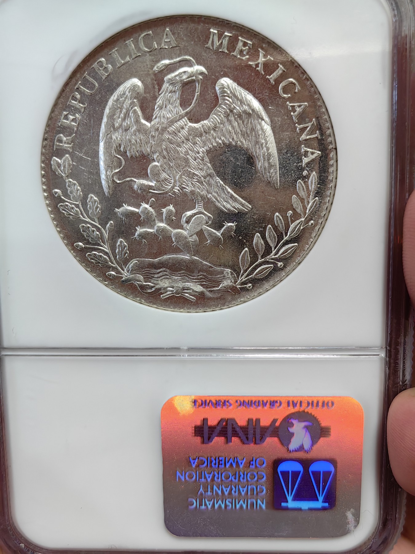 橡树集藏-006场 海纳百川 NGC-MS64PL  1896年墨西哥 8R鹰洋，罕见又养眼的类镜面凝霜效果 冠军分！！！实物绝美，顶级观感。