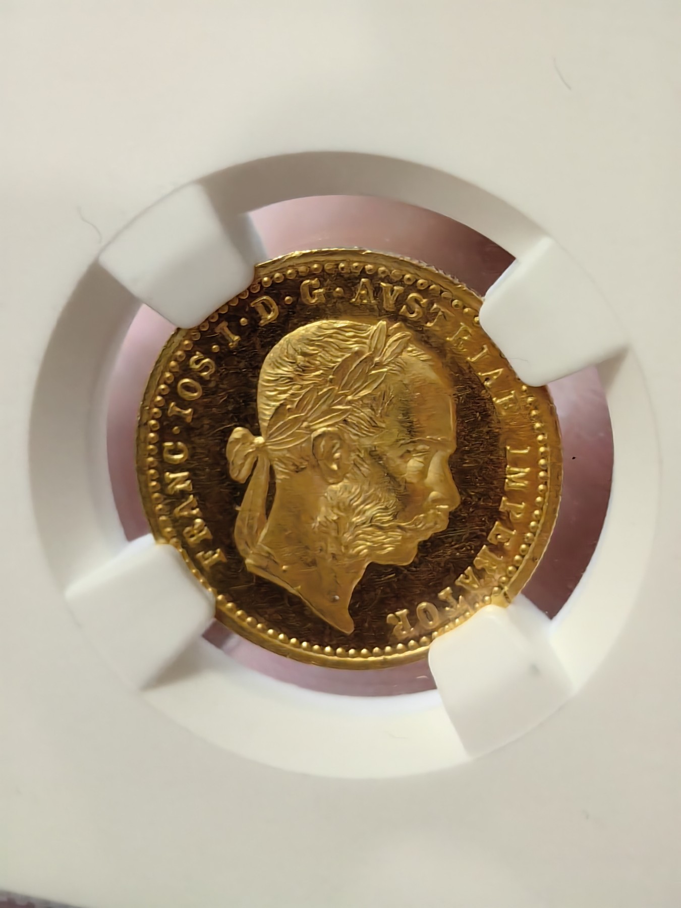 橡树集藏-006场 海纳百川 NGC-MS64PL 1897年奥地利弗朗茨约瑟夫1杜卡特金币，罕见原铸。顶级镜面效果，绝美。 N盒3枚纪录中的冠军分！！！ 今年1月Ha不带PL的 MS63分 成交价660刀