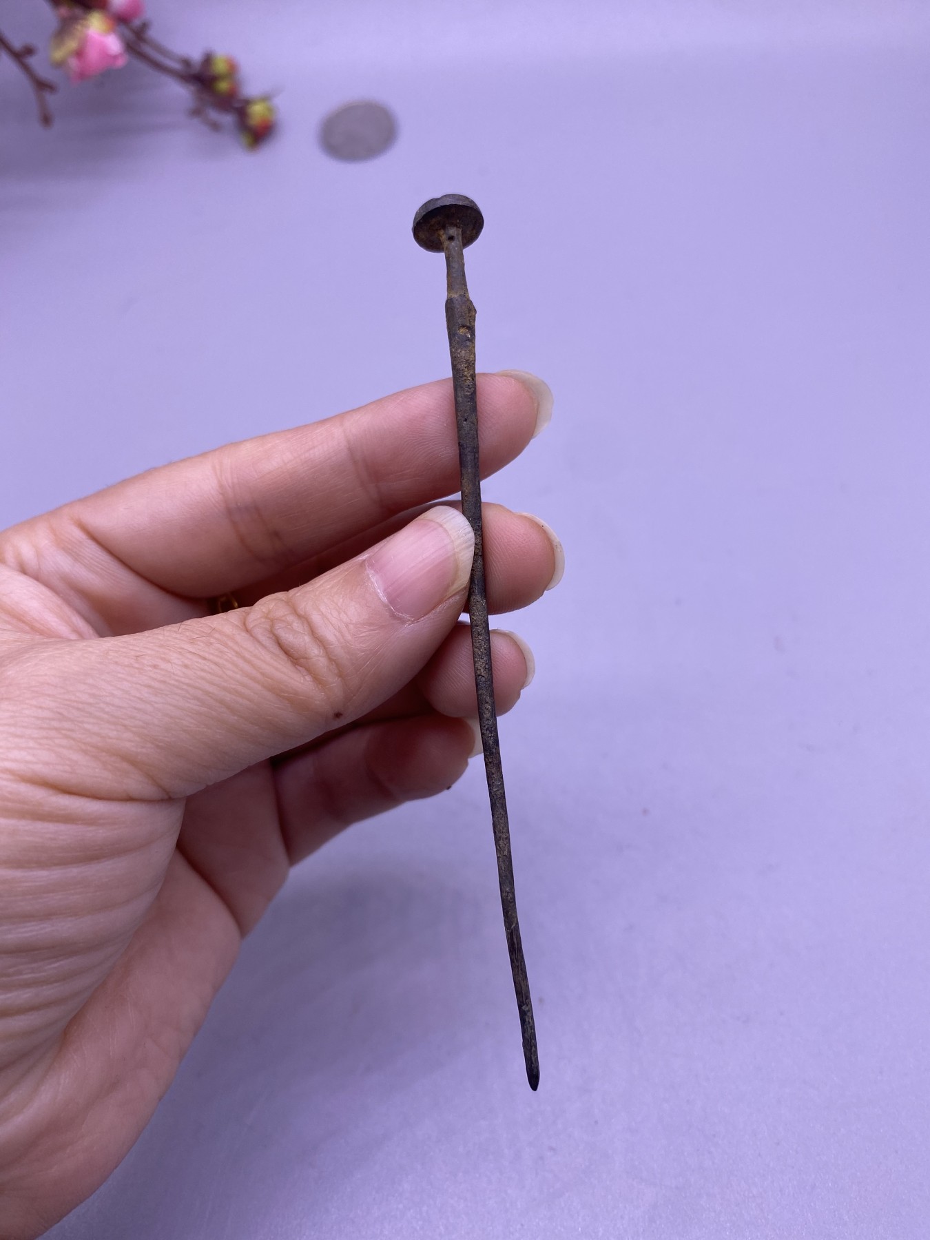明代铜簪子，尺寸10.3厘米，品相如图，188包快递