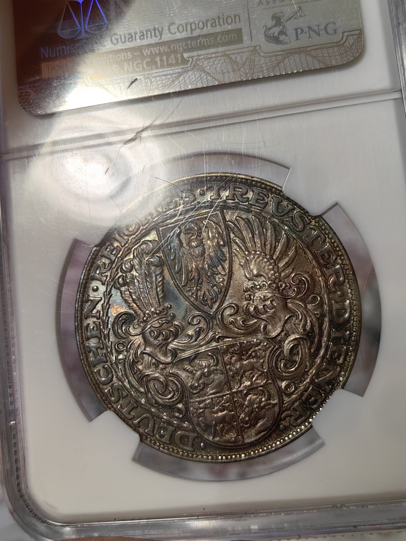 橡树集藏-006场 海纳百川 ngc-ms64 1927年德国银章 兴登堡80大寿纪念 老盒 卡尔哥茨经典品种 双面浓郁重彩包浆 底板浮雕都很好 低评严重