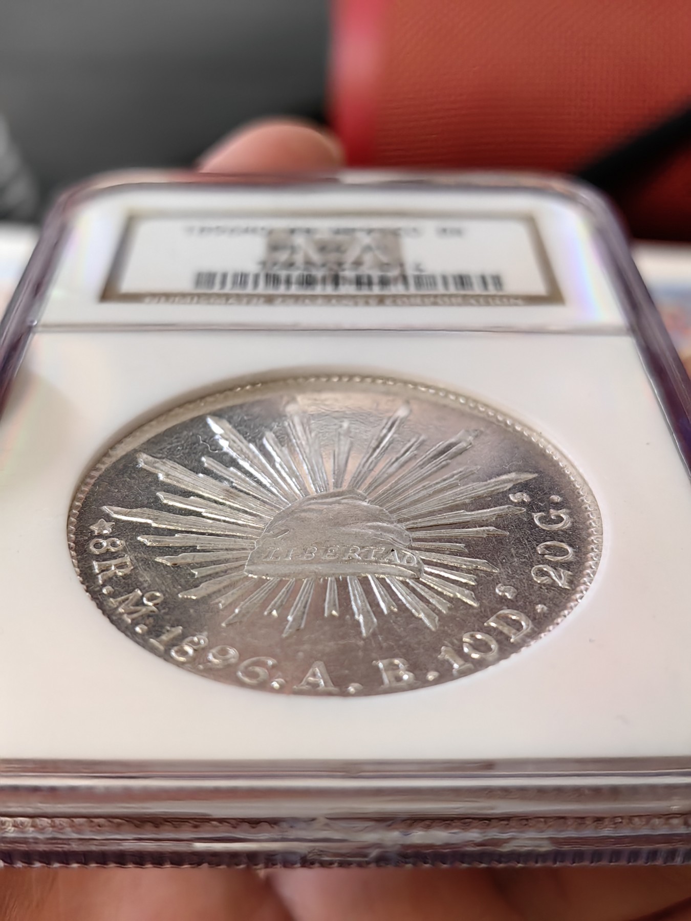 橡树集藏-006场 海纳百川 NGC-MS64PL  1896年墨西哥 8R鹰洋，罕见又养眼的类镜面凝霜效果 冠军分！！！实物绝美，顶级观感。