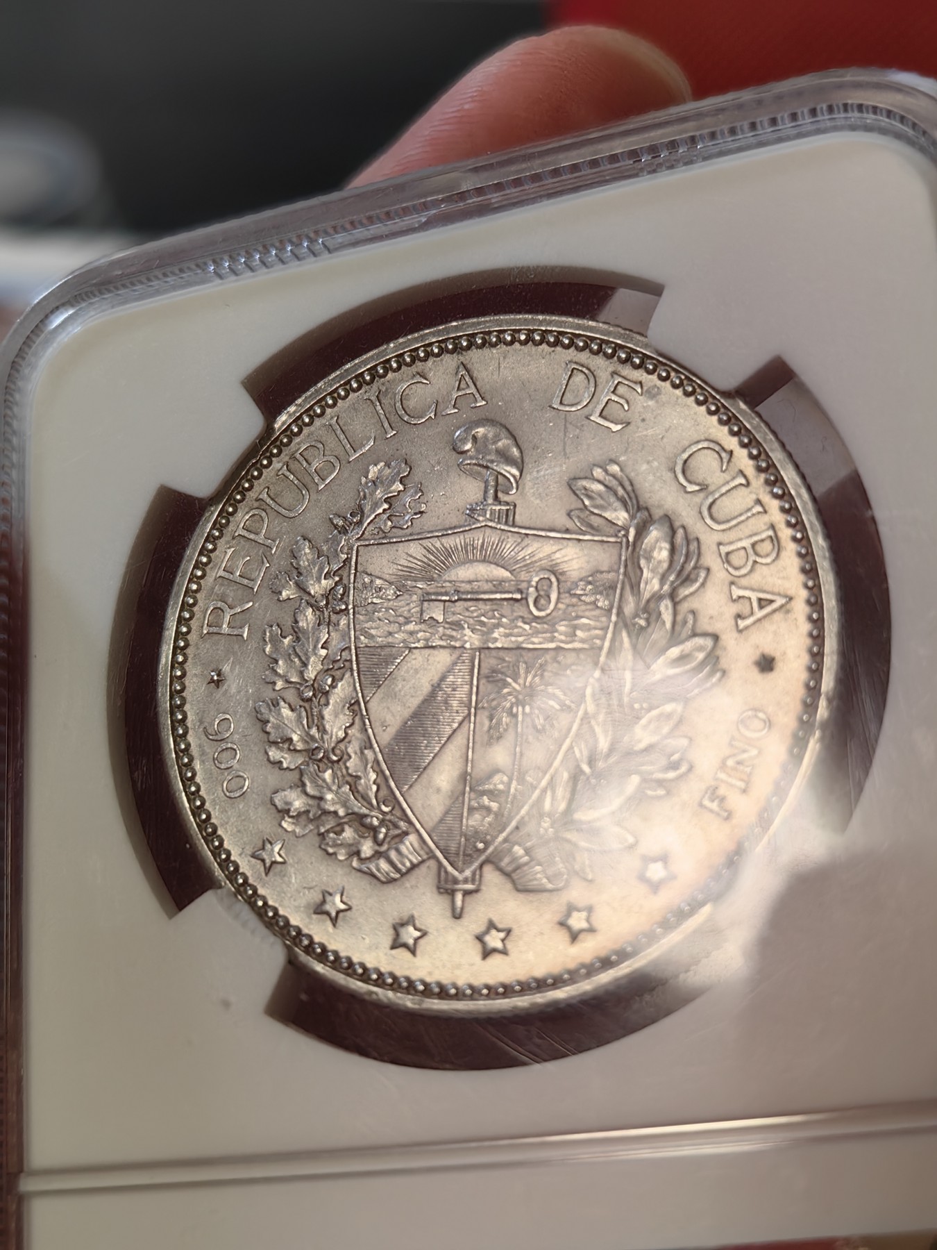 橡树集藏-006场 海纳百川 ngc-MS63 1897年古巴海风卷女神 1比索银币 打制精细 设计绝美