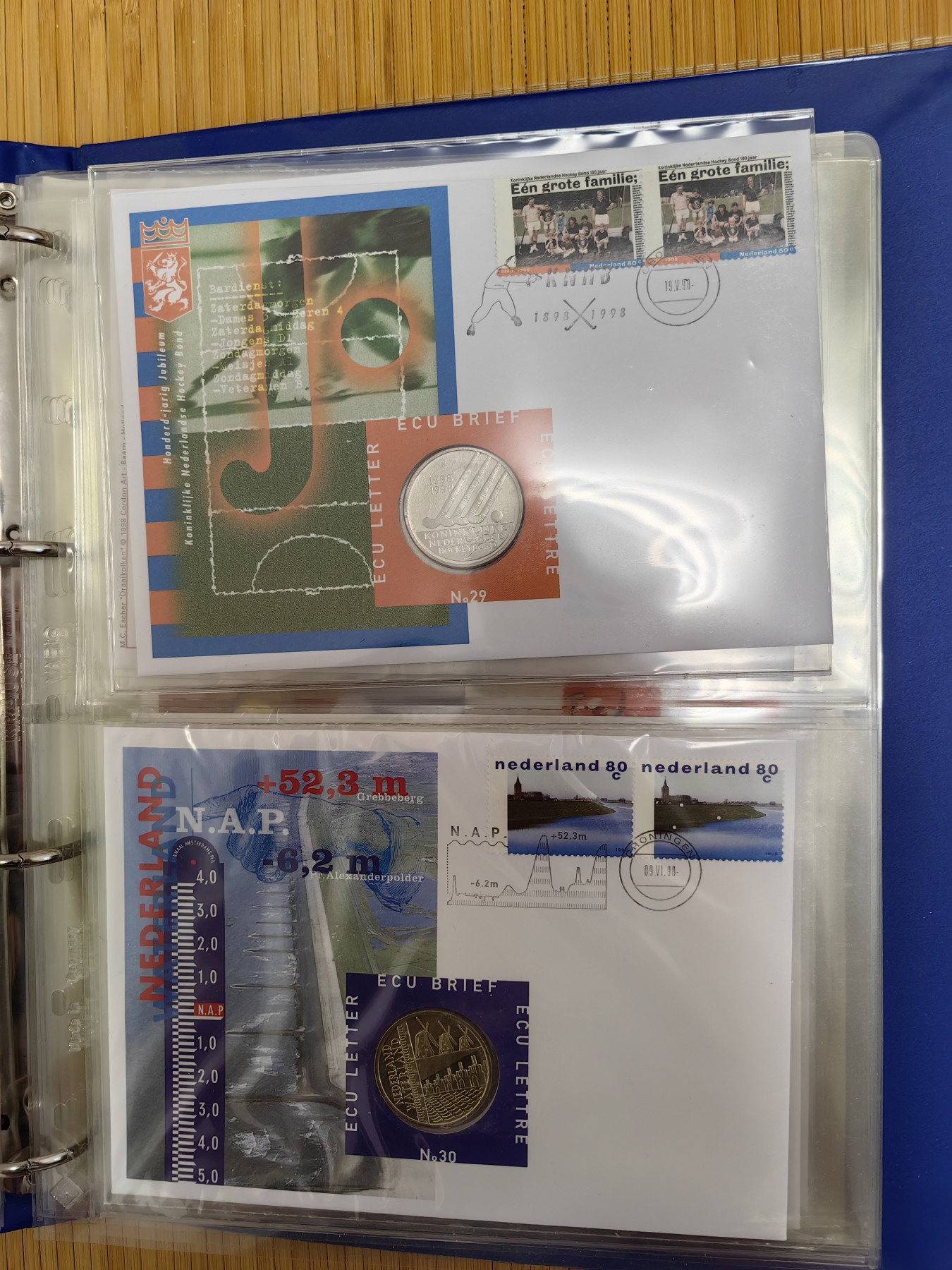 橡树集藏-006场 海纳百川 欧洲大开本钱币封册，荷兰首日邮币封。11页，22枚。