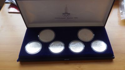 道一币馆币章第二场 - 原盒 苏联1980年莫斯科奥运会纪念银币6枚套装