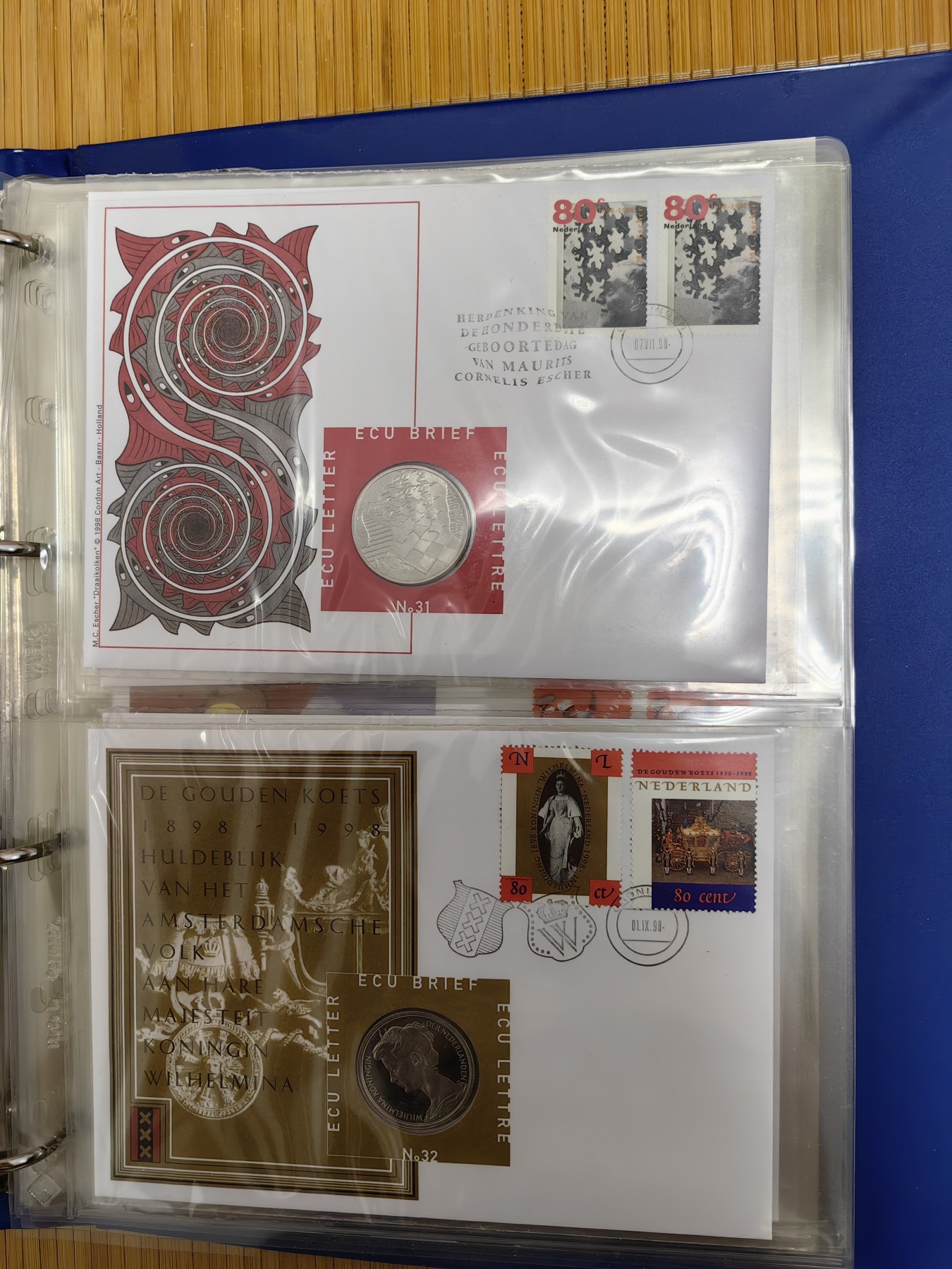 橡树集藏-006场 海纳百川 欧洲大开本钱币封册，荷兰首日邮币封。11页，22枚。