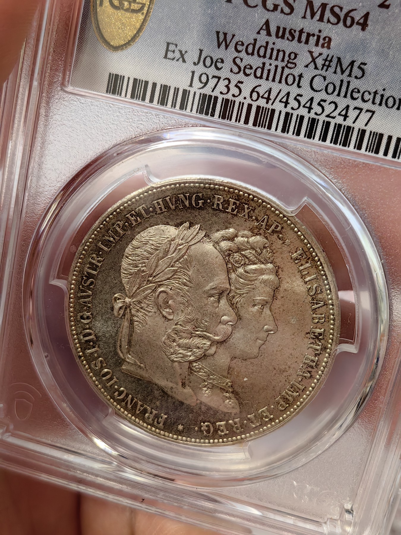 橡树集藏-006场 海纳百川 pcgs-ms64 1879年奥地利2盾大银 茜茜公主银婚纪念 欧陆淺杏仁老包浆 丝滑原银霜光 滴水未下 美就一个字 高分状态超好 可堪自藏 大热门品种 持续上涨中