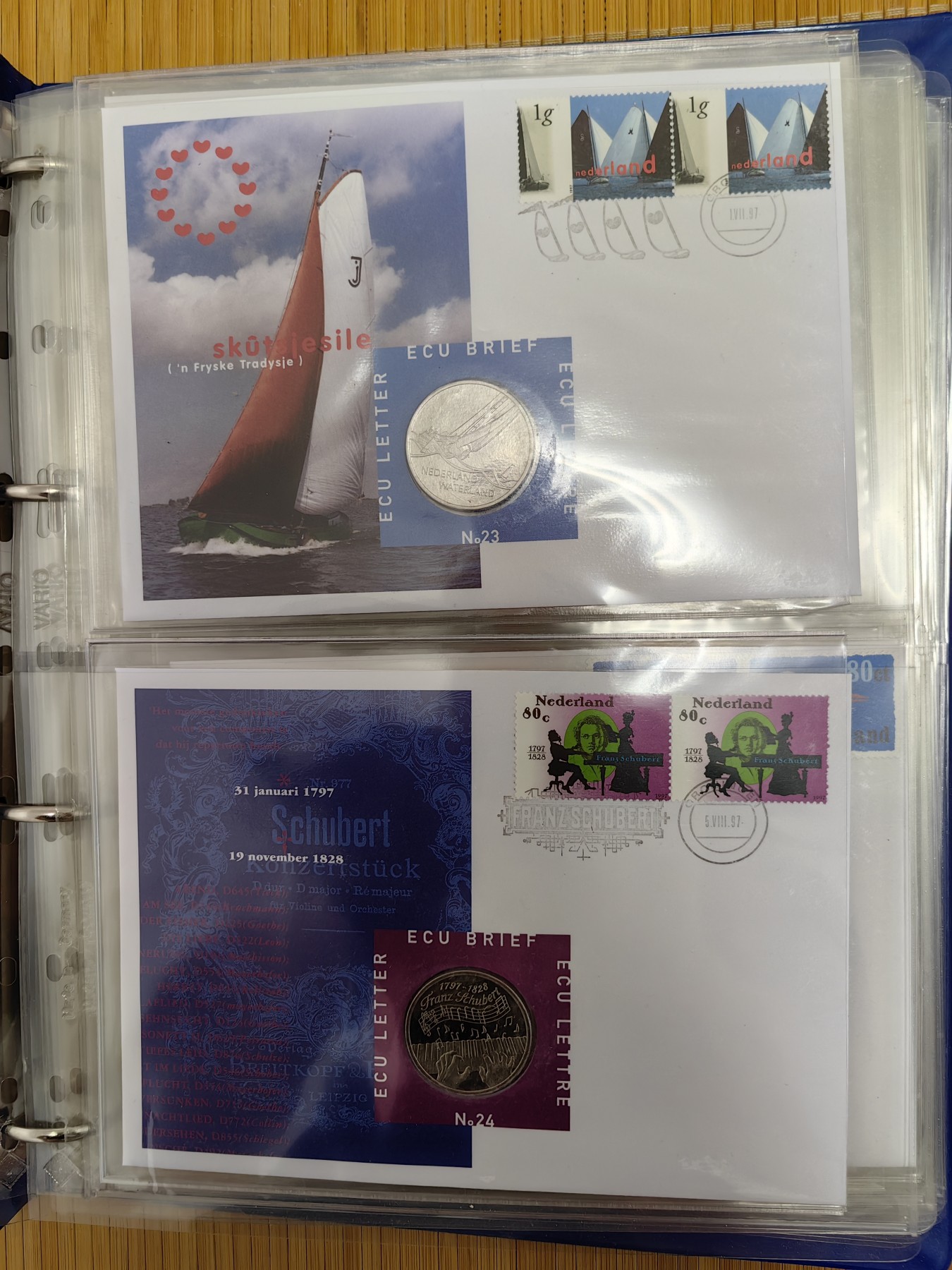 橡树集藏-006场 海纳百川 欧洲大开本钱币封册，荷兰首日邮币封。11页，22枚。