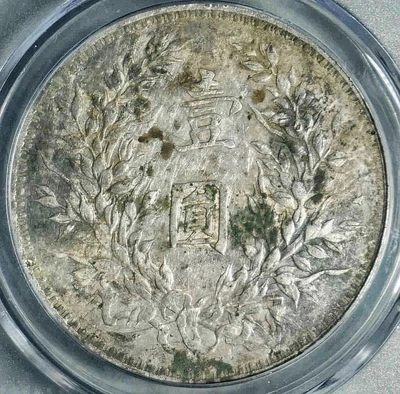 原味稀少包浆三年大头壹圆燕子版银元公博评级XF收藏 