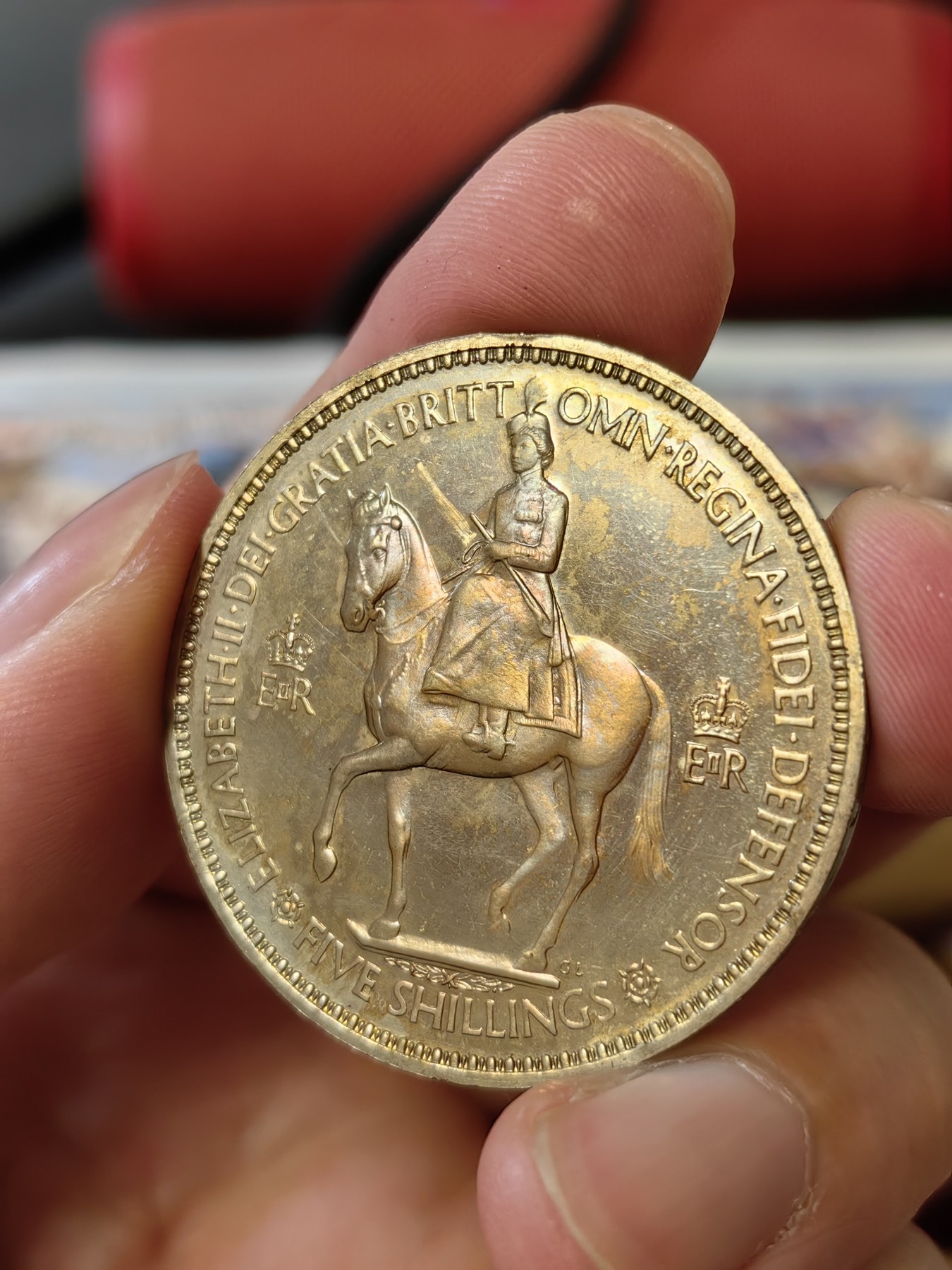 橡树集藏-006场 海纳百川 1953年英国伊丽莎白女王加冕精制套币  整体状态不错 便士已评级