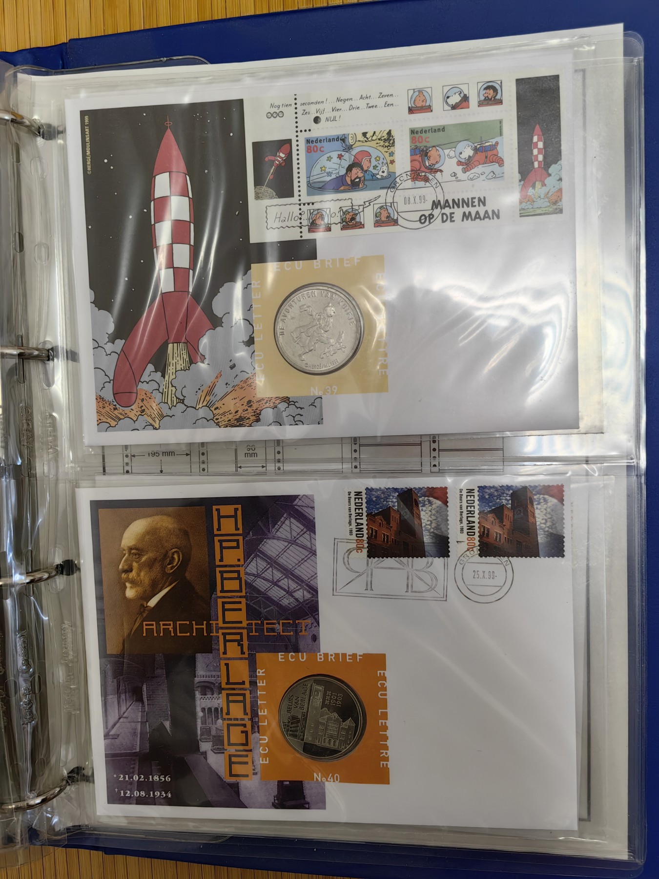 橡树集藏-006场 海纳百川 欧洲大开本钱币封册，荷兰首日邮币封。11页，22枚。