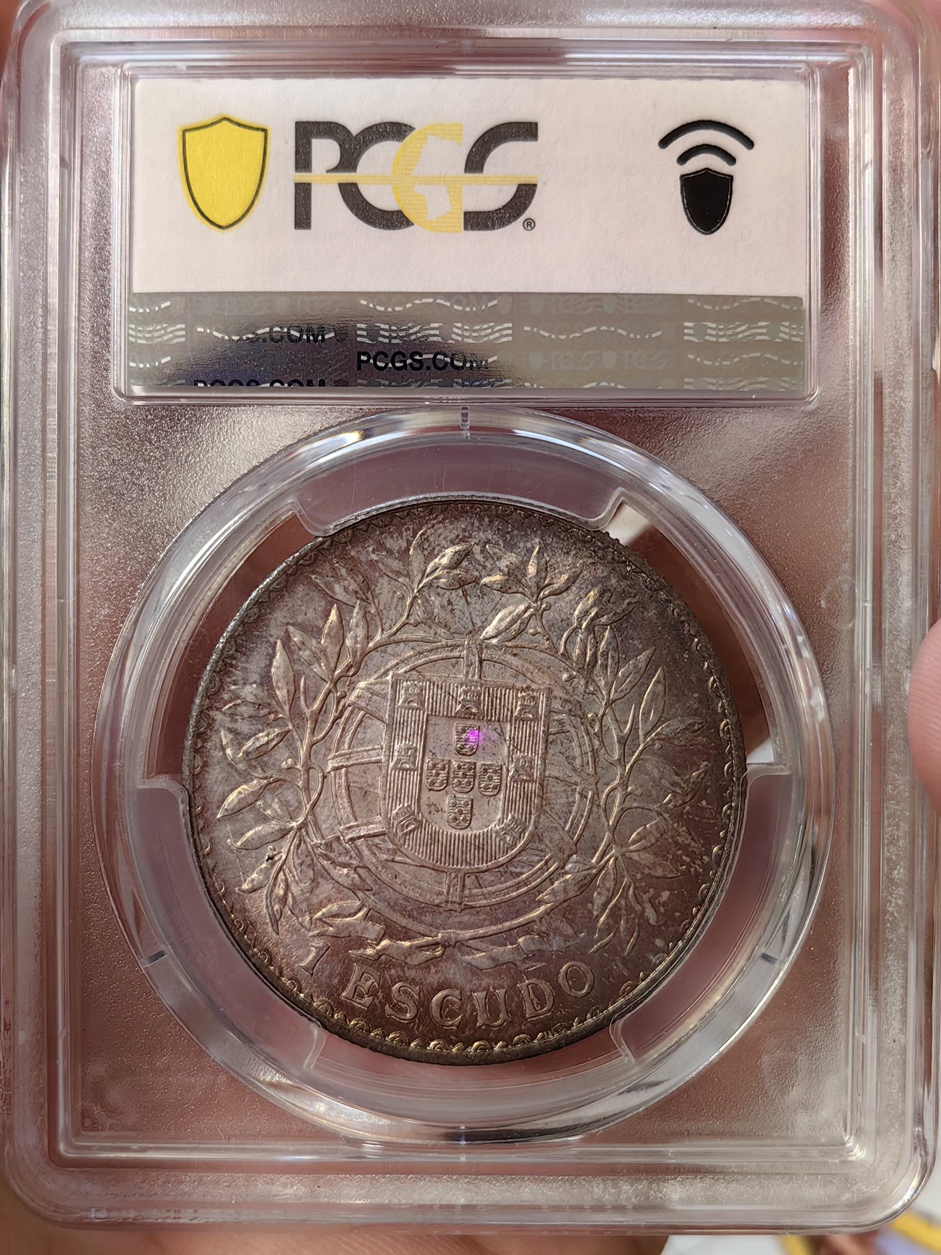 橡树集藏-006场 海纳百川 pcgs-Ms64 1916年葡萄牙埃斯库多大银币，谷物女神。数据库亚军分，仅仅一枚64+更高。官网广告币，双面顶级欧陆老彩浆，实物绝美。Salton Collection，名家旧藏。欧陆女神大银币，热门潜力股。