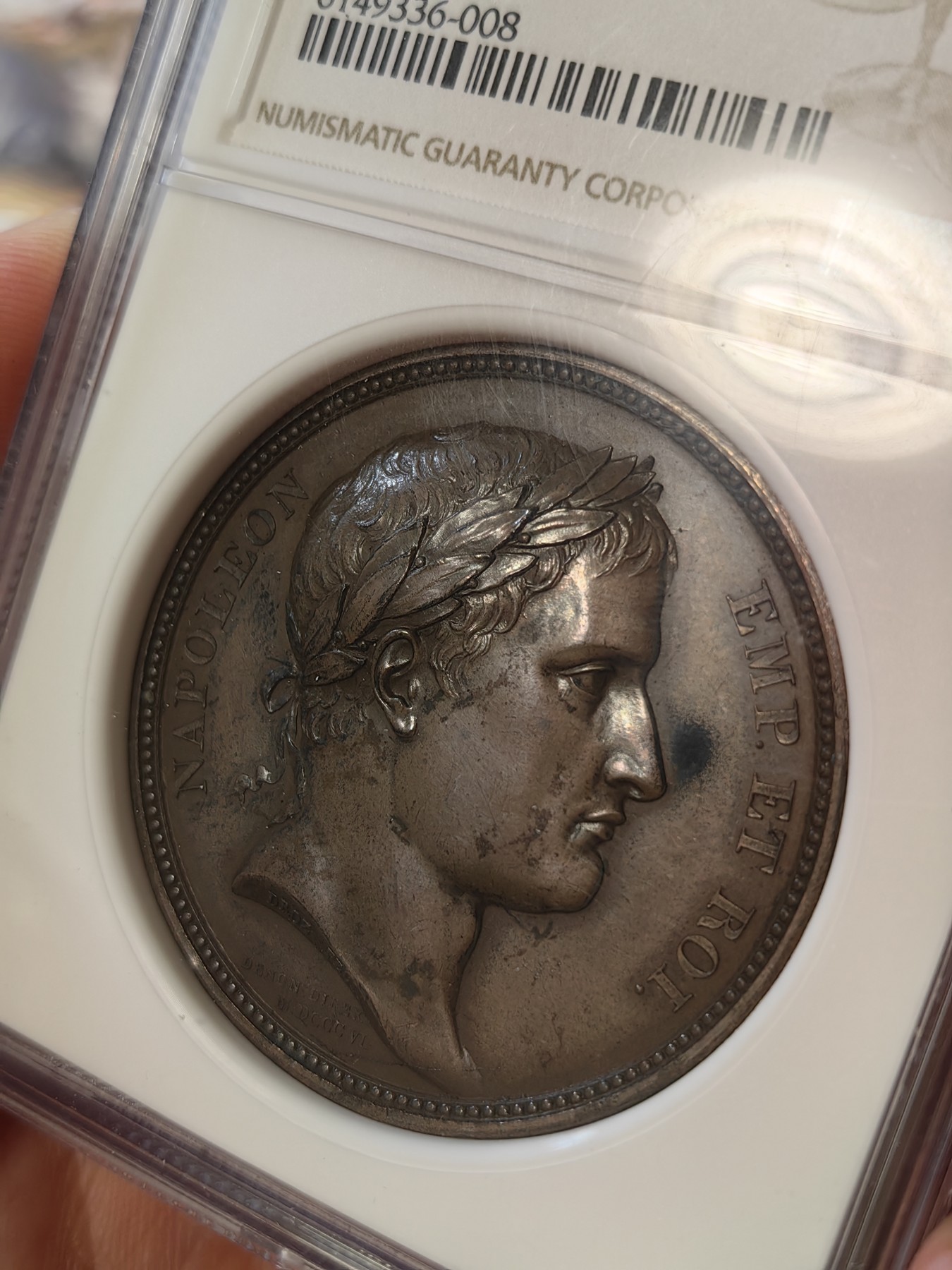 橡树集藏-006场 海纳百川 NGC-ms62 拿破仑 1807 胜利纪念铜章，原铸，背面雄鹰被冠以“胜利之冠”，肖像由DROZ雕刻，加厚盒。