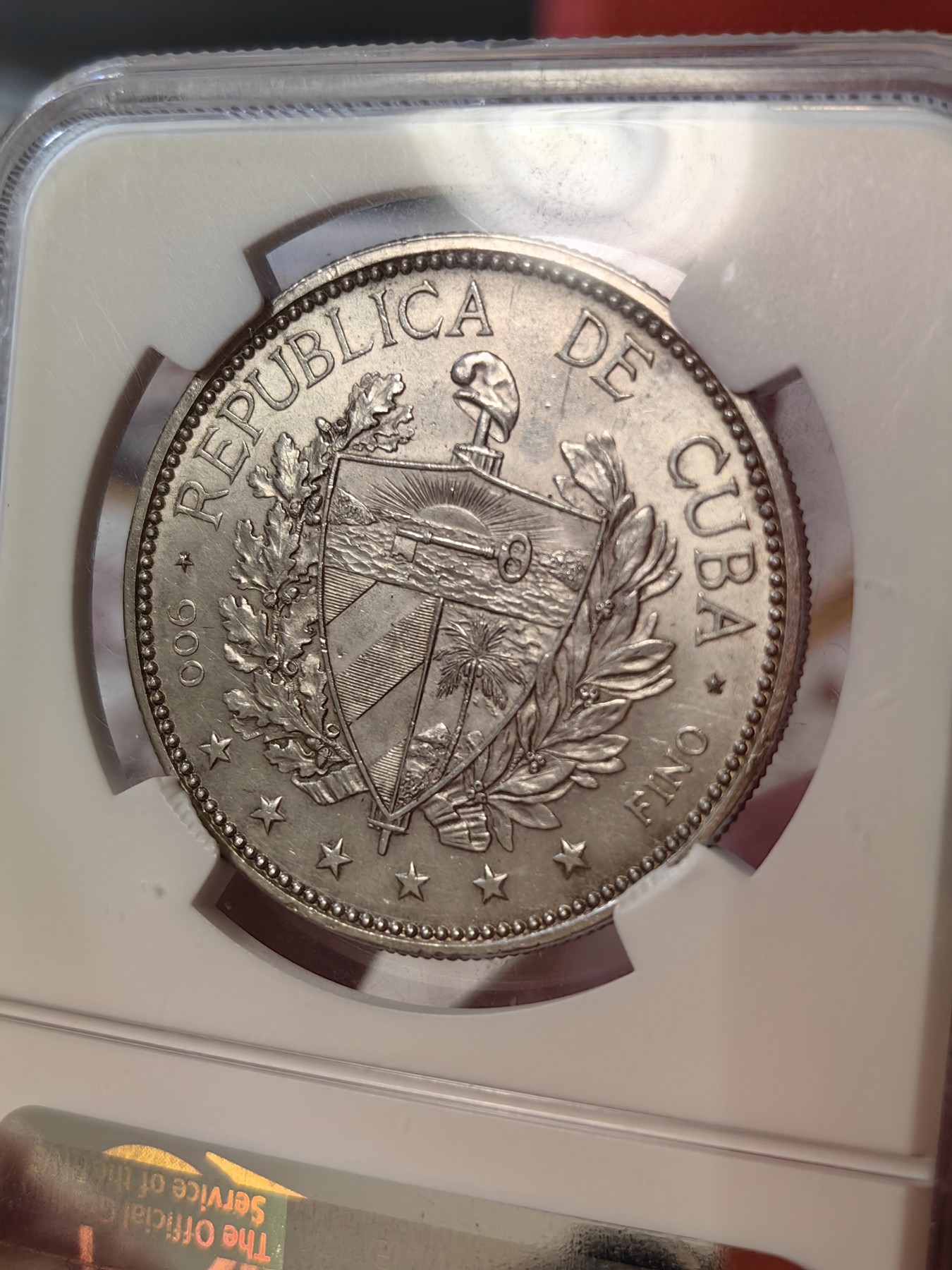 橡树集藏-006场 海纳百川 ngc-MS63 1897年古巴海风卷女神 1比索银币 打制精细 设计绝美