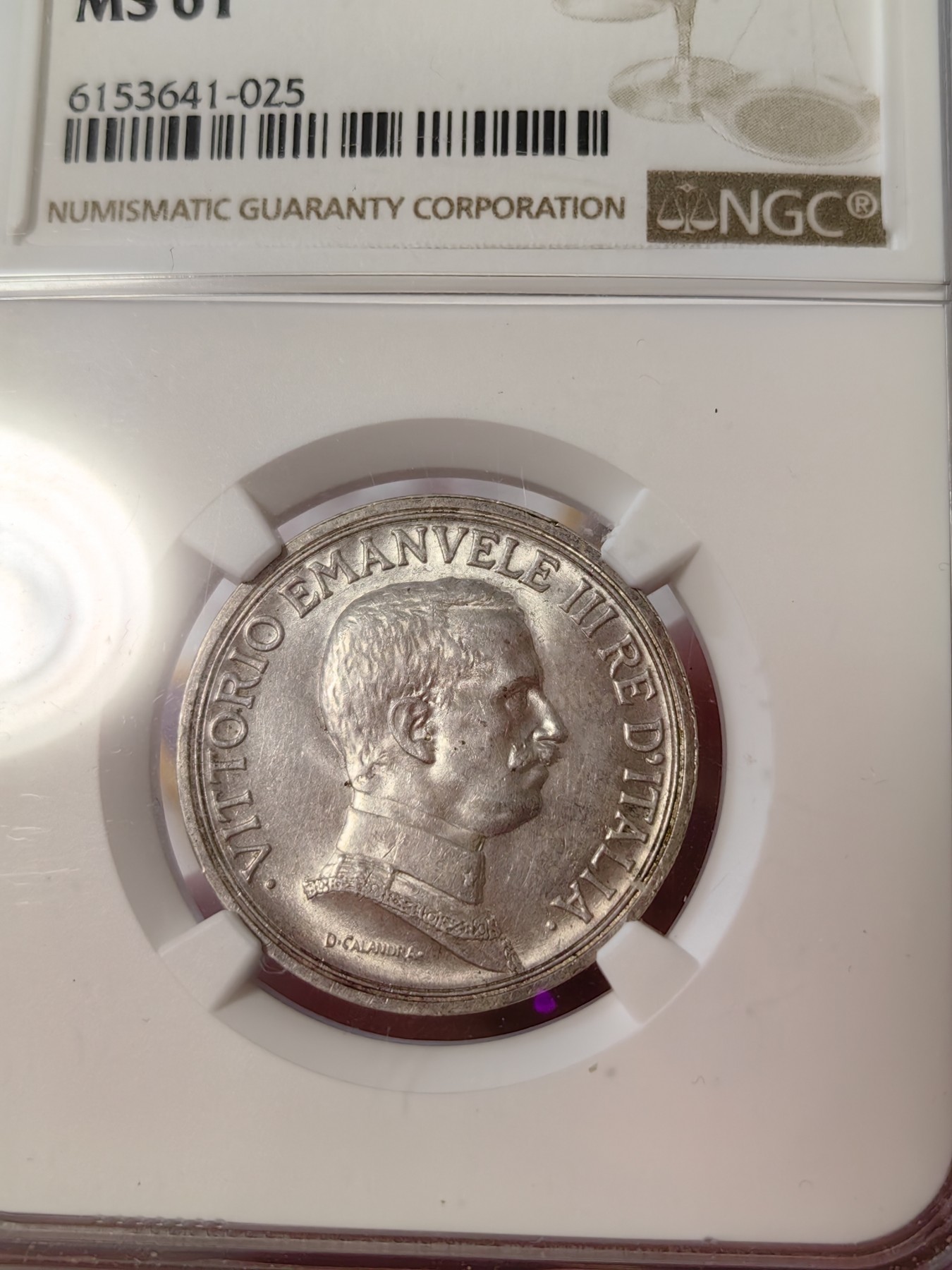 橡树集藏-006场 海纳百川 ngc-MS61 1914 意大利2里拉银币 四驾马车经典设计