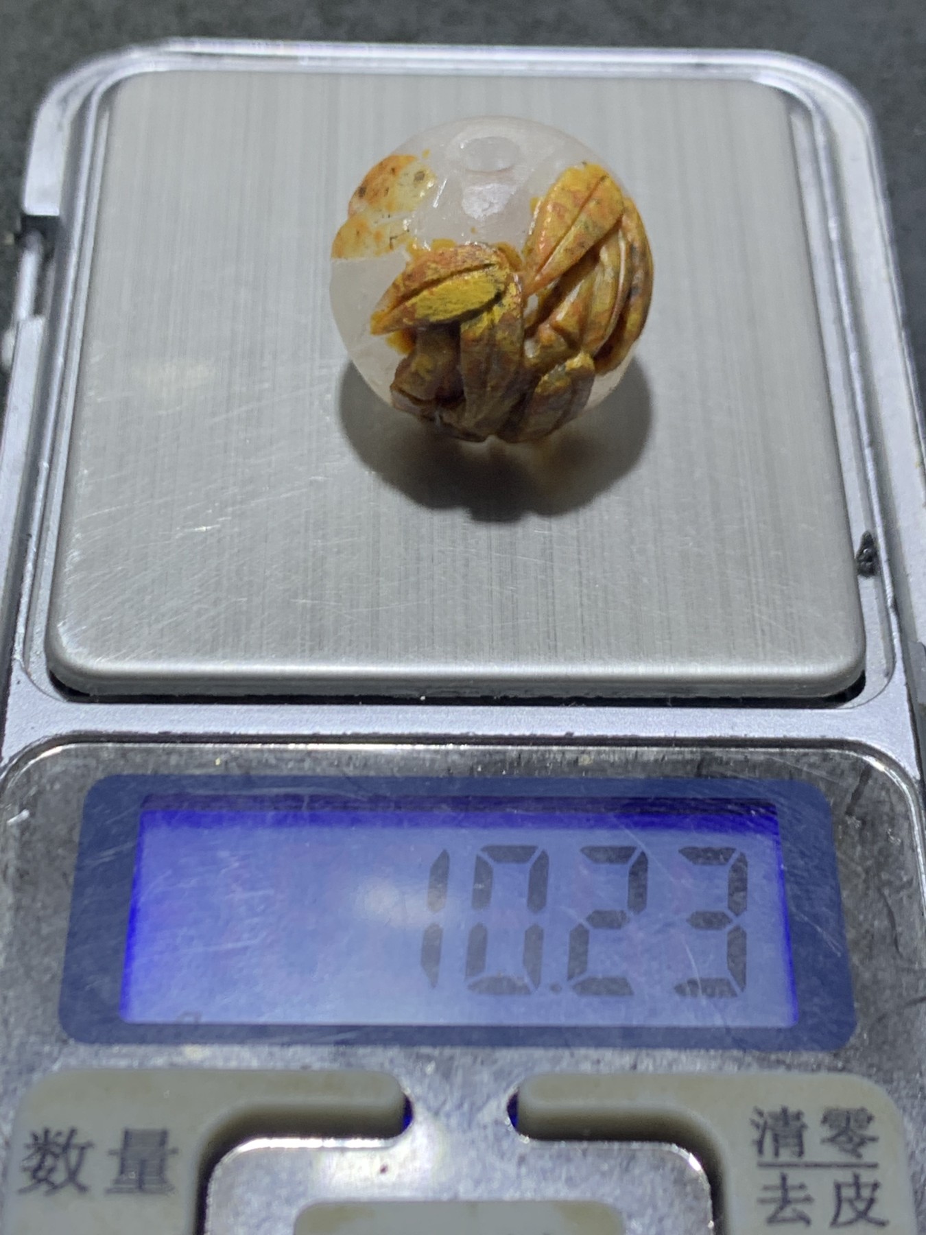 精美亚光冰飘战国红玛瑙雕刻竹子2.0珠一颗！寓意：节节高升