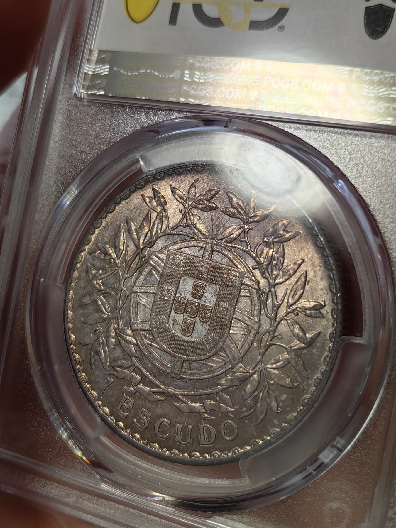 橡树集藏-006场 海纳百川 pcgs-Ms64 1916年葡萄牙埃斯库多大银币，谷物女神。数据库亚军分，仅仅一枚64+更高。官网广告币，双面顶级欧陆老彩浆，实物绝美。Salton Collection，名家旧藏。欧陆女神大银币，热门潜力股。