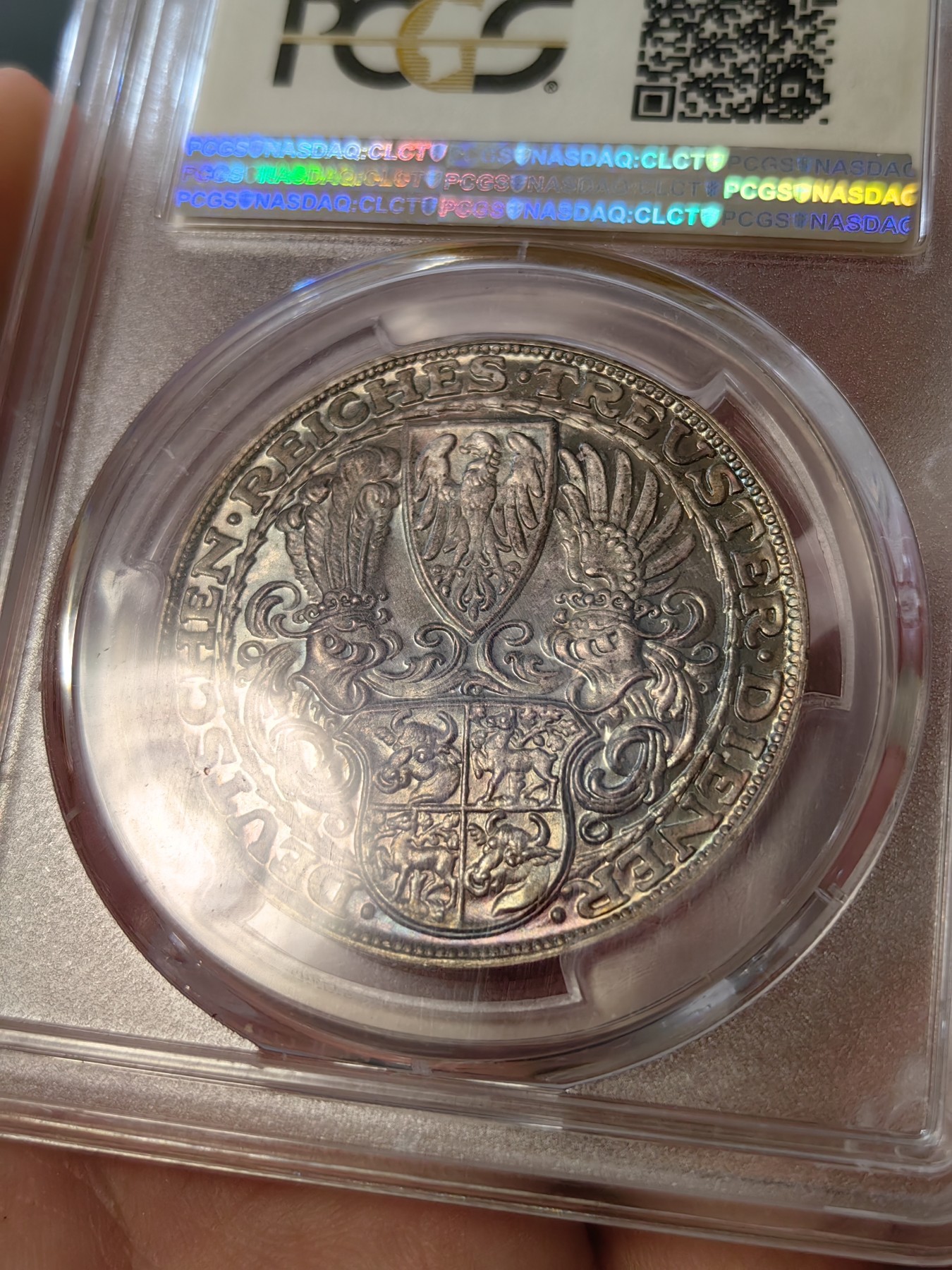 橡树集藏-006场 海纳百川 pcgs-sp67 1927年德国兴登堡银章5马克样币 顶级高分 顶级彩浆 实物绝美
