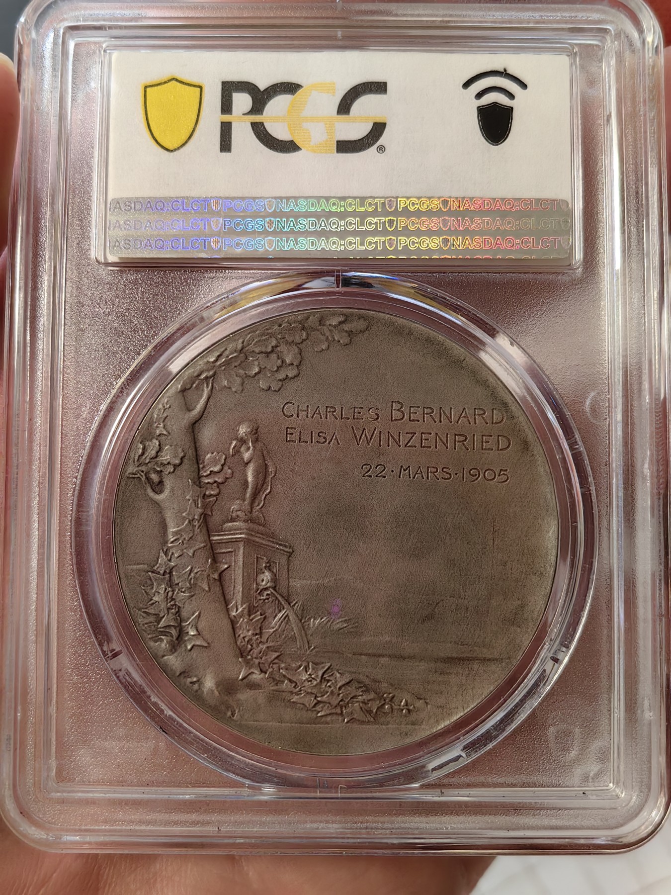 橡树集藏-006场 海纳百川 pcgs-sp64 1880年法国semper真爱永恒婚章 O.Roty经典作品 顶级品相 冠军分 绝美设计