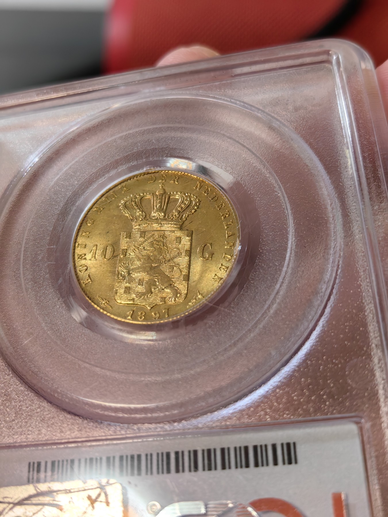 橡树集藏-006场 海纳百川 pcgs-ms64 1897年荷兰威廉明娜10盾金币 可爱的小萝莉 底板打制皆好 pc老盒严评 状态极佳 搏分潜力股