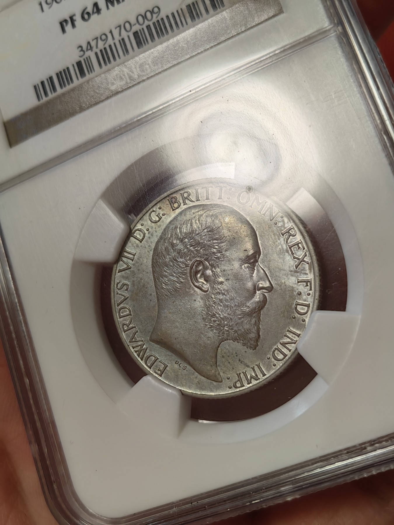 橡树集藏-006场 海纳百川 NGC-pf64 matte 1902年英国爱七海神佛罗林银币 底板高点完美 实物观感极佳 英姿飒爽的不列颠尼亚女神 精制磨砂工艺 英系热门品种 老盒严评 可以自藏的好状态 感觉可以搏分