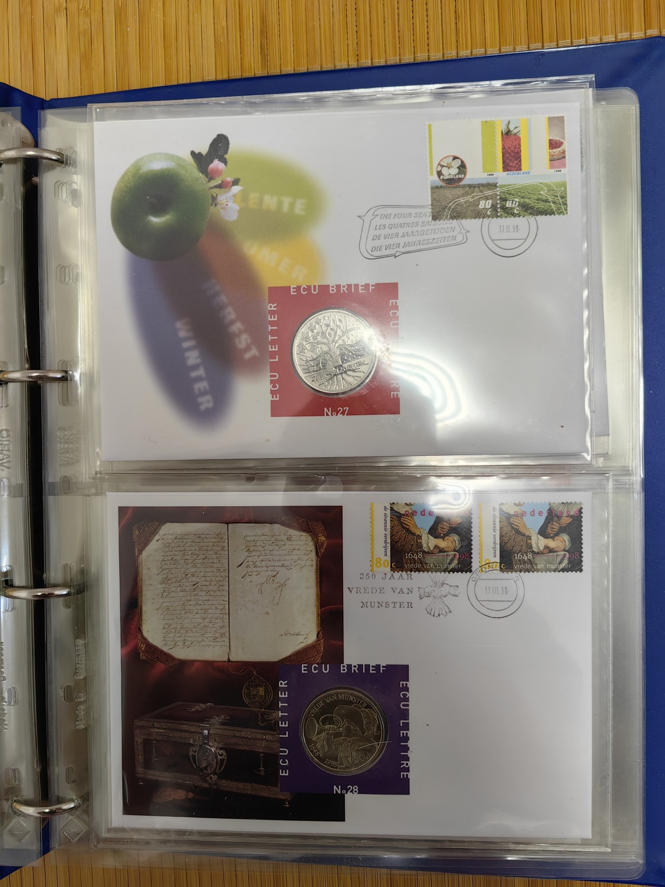 橡树集藏-006场 海纳百川 欧洲大开本钱币封册，荷兰首日邮币封。11页，22枚。