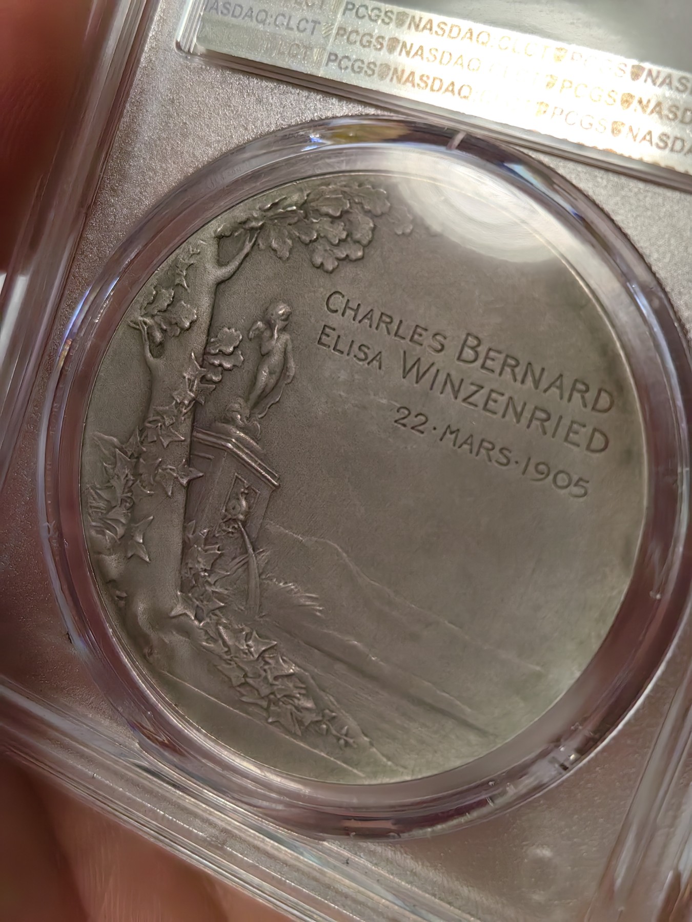 橡树集藏-006场 海纳百川 pcgs-sp64 1880年法国semper真爱永恒婚章 O.Roty经典作品 顶级品相 冠军分 绝美设计