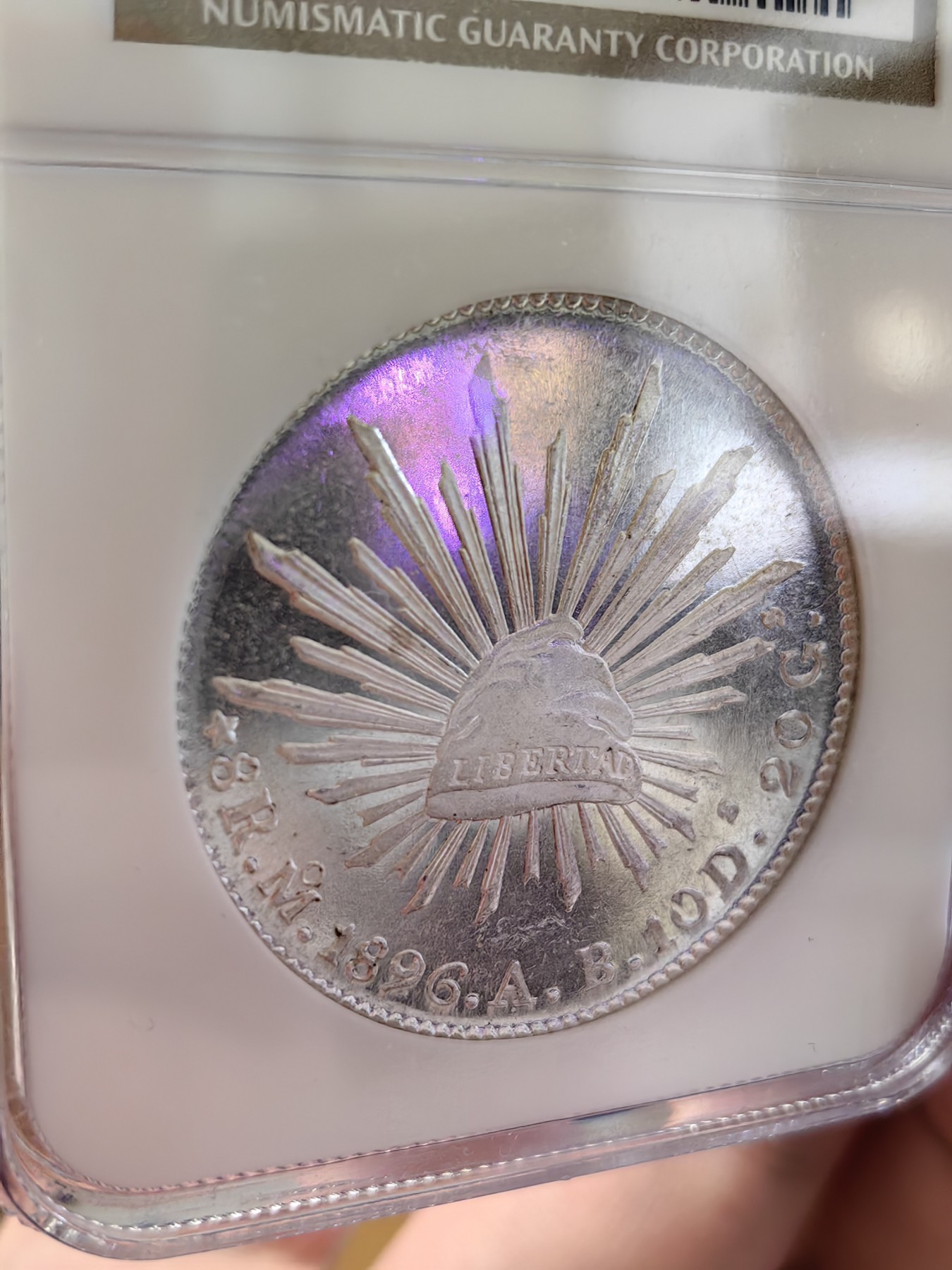 橡树集藏-006场 海纳百川 NGC-MS64PL  1896年墨西哥 8R鹰洋，罕见又养眼的类镜面凝霜效果 冠军分！！！实物绝美，顶级观感。