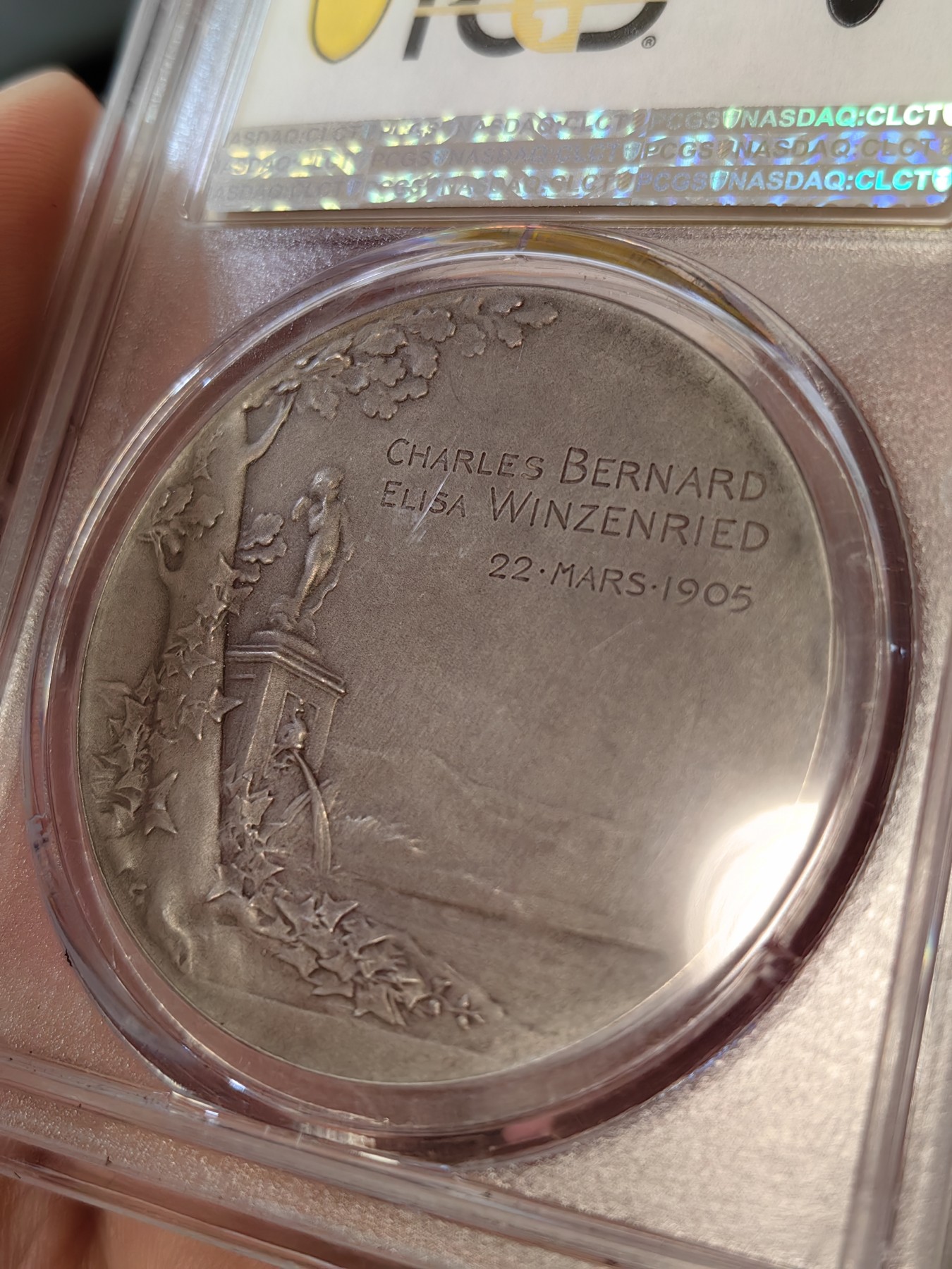 橡树集藏-006场 海纳百川 pcgs-sp64 1880年法国semper真爱永恒婚章 O.Roty经典作品 顶级品相 冠军分 绝美设计