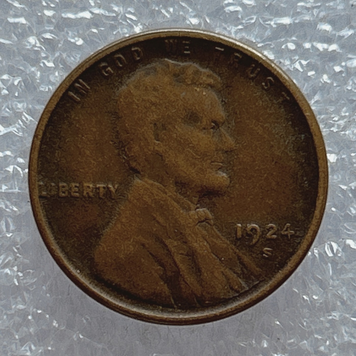 全场一元起拍 世界钱币散币场 第五期 美国1924年S 1美分铜币 林肯麦穗