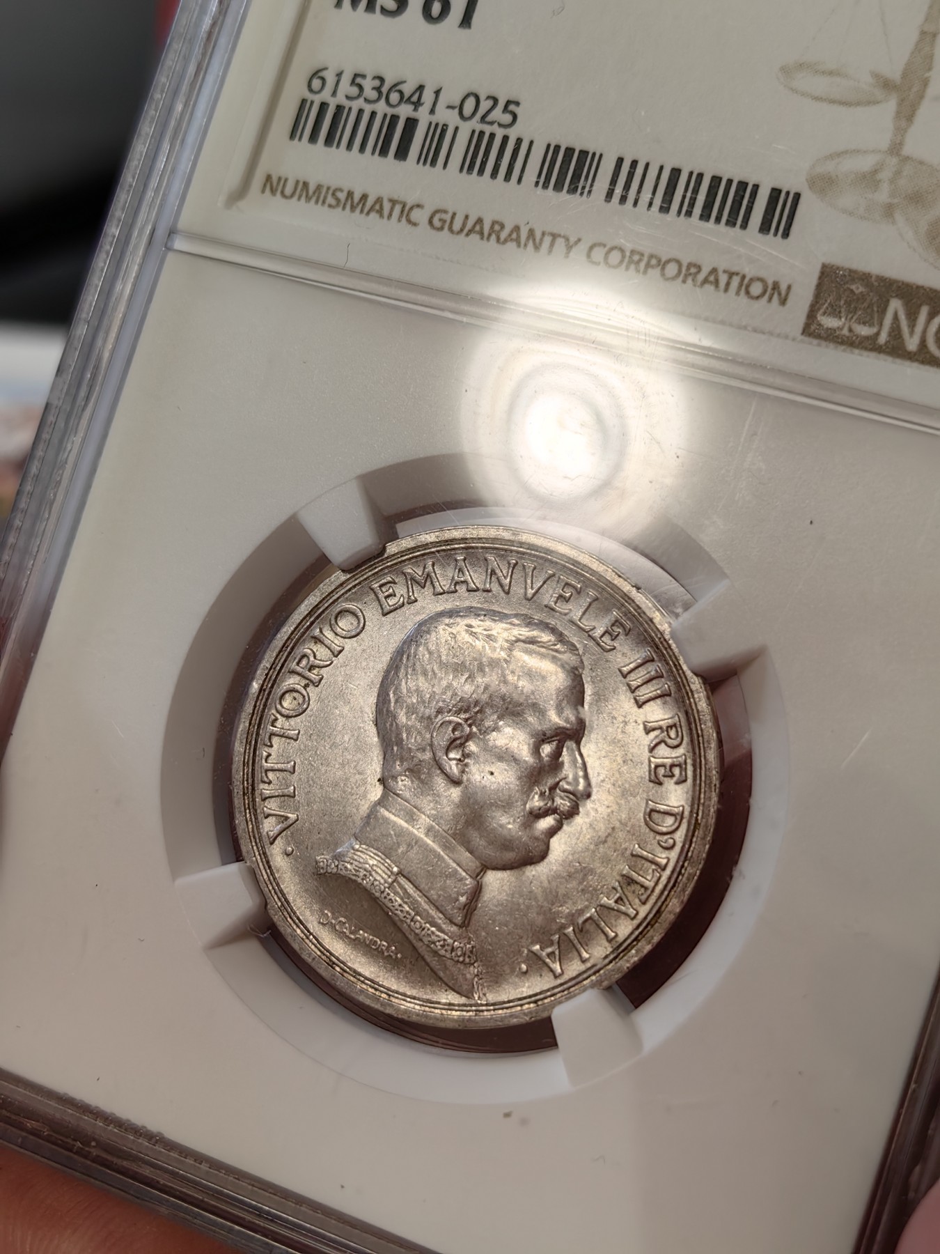 橡树集藏-006场 海纳百川 ngc-MS61 1914 意大利2里拉银币 四驾马车经典设计