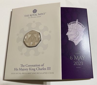S&S Numismatic世界钱币-拍卖 第56期 - 英国2023年 查尔斯三世登基 50便士纪念币 官方卡币