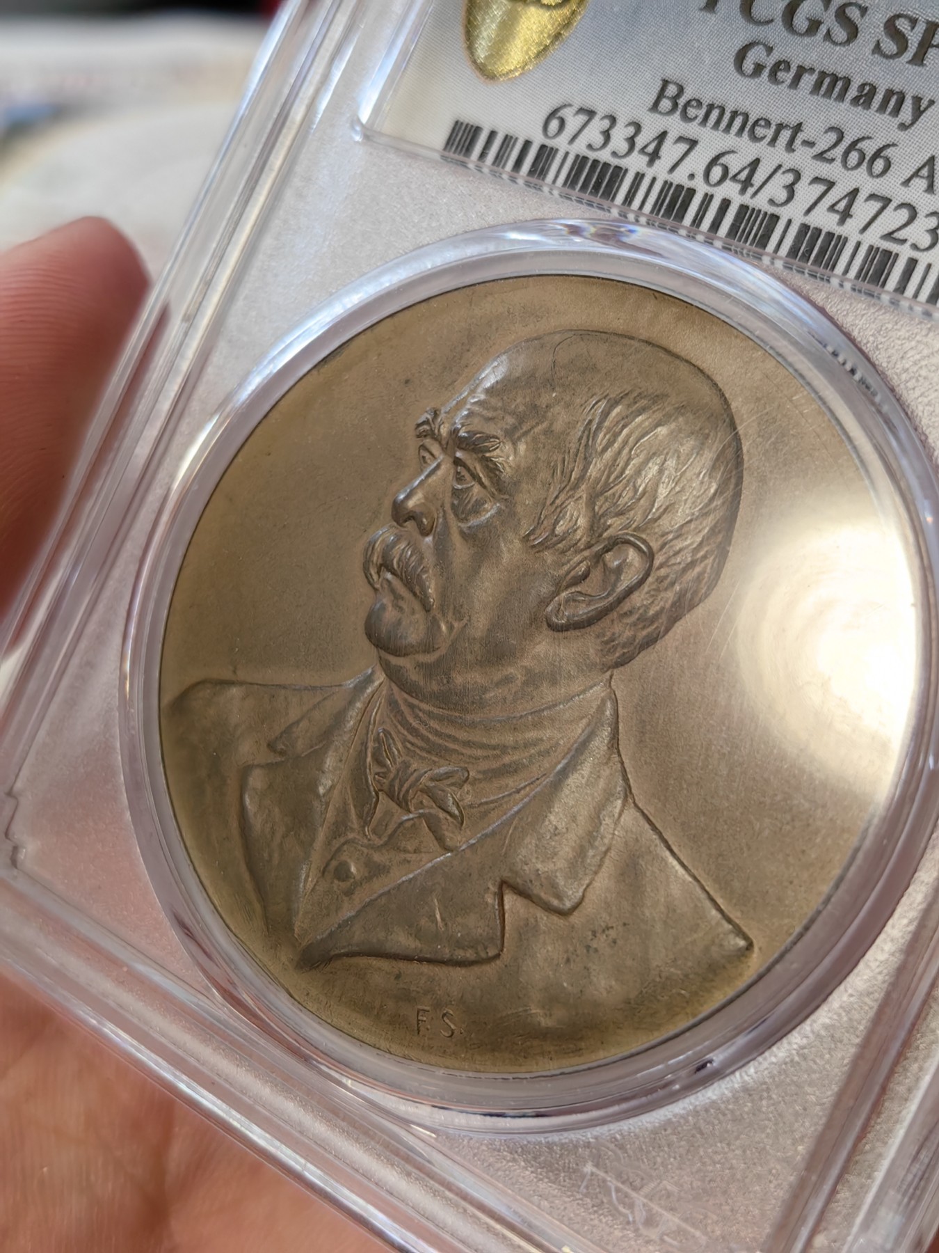 橡树集藏-006场 海纳百川 pcgs-SP64 1903年俾斯麦大铜章 逝世纪念火炬 缅怀伟人设计感十足 少见品种 雕刻精细高浮雕铜色四溢 又大又厚实 手感极佳