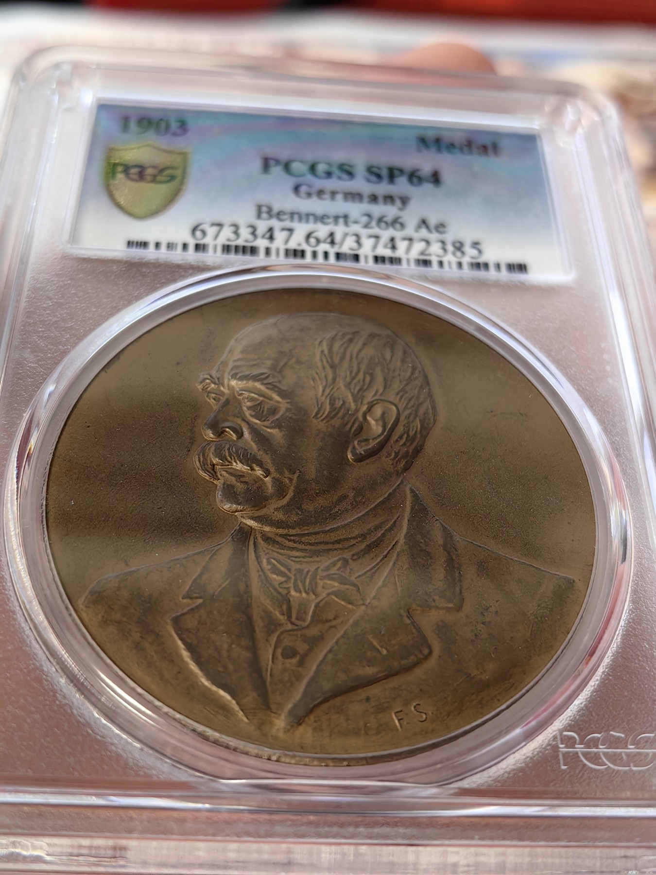 橡树集藏-006场 海纳百川 pcgs-SP64 1903年俾斯麦大铜章 逝世纪念火炬 缅怀伟人设计感十足 少见品种 雕刻精细高浮雕铜色四溢 又大又厚实 手感极佳